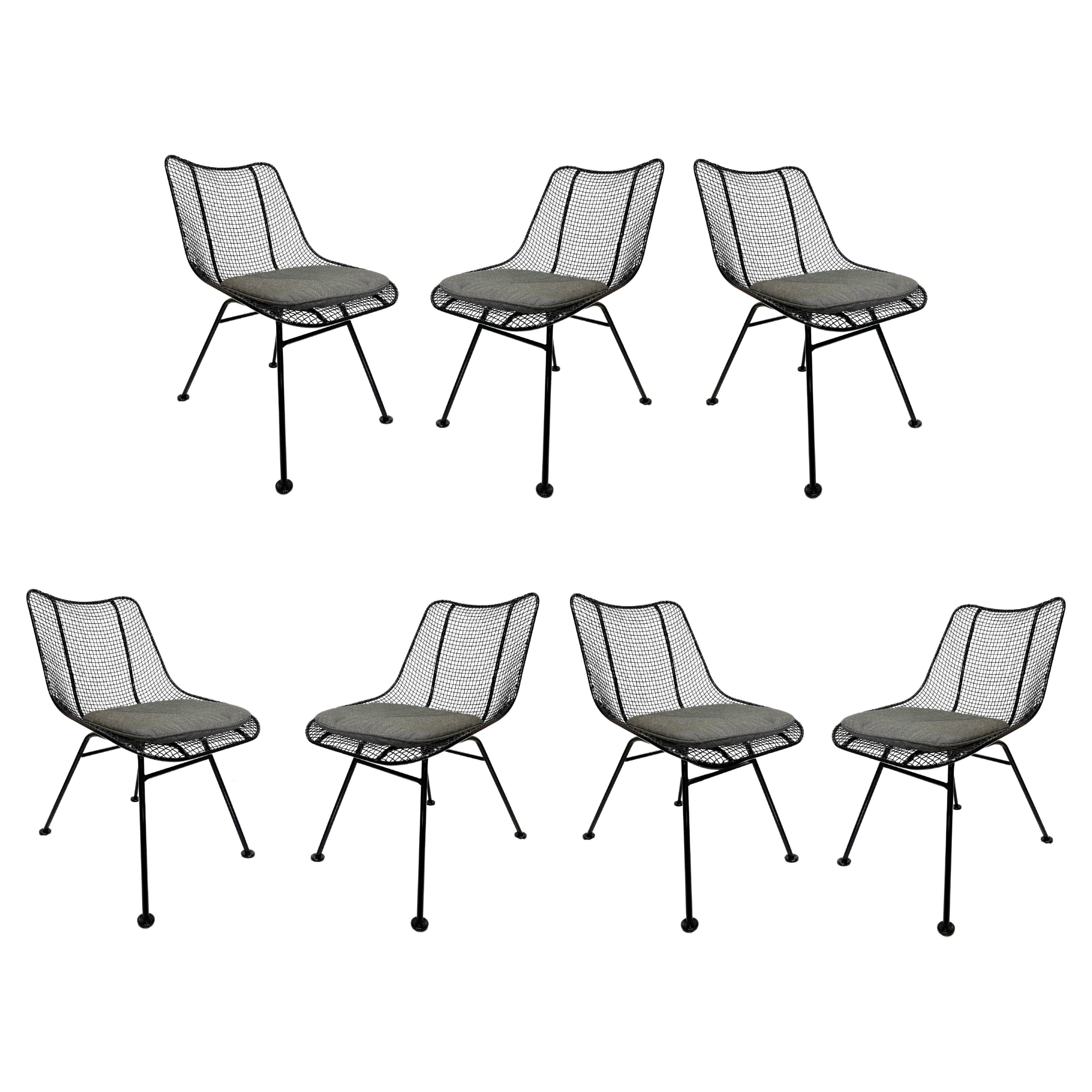1950s Russell Woodard Black Sculptura Dining Chairs Set, 7  Available Per Item For Sale