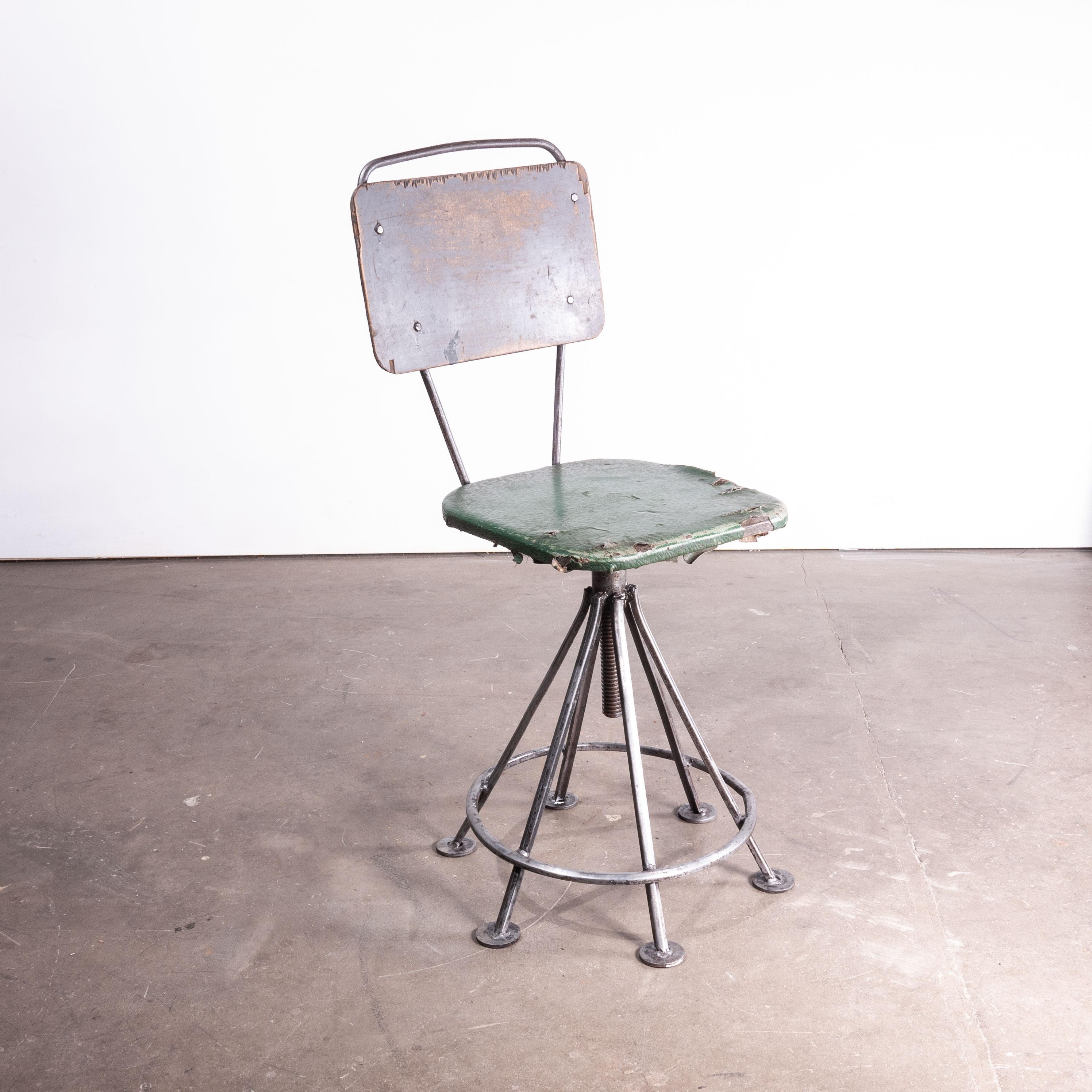 Mid-20th Century 1950s Russian Industrial Swivelling Welders Chair