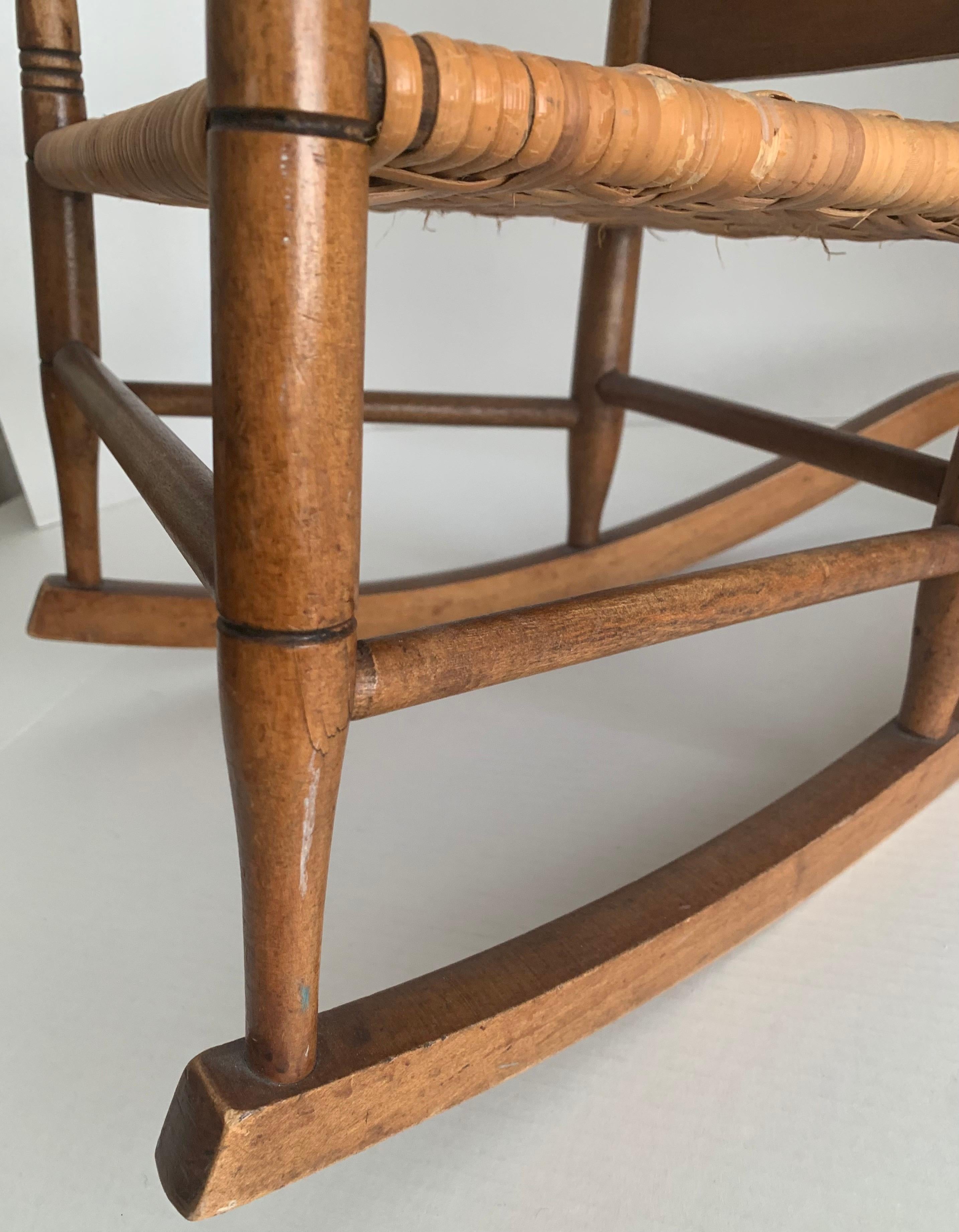 1950s Rustic Style Wooden Children’s Rocking Chair For Sale 4
