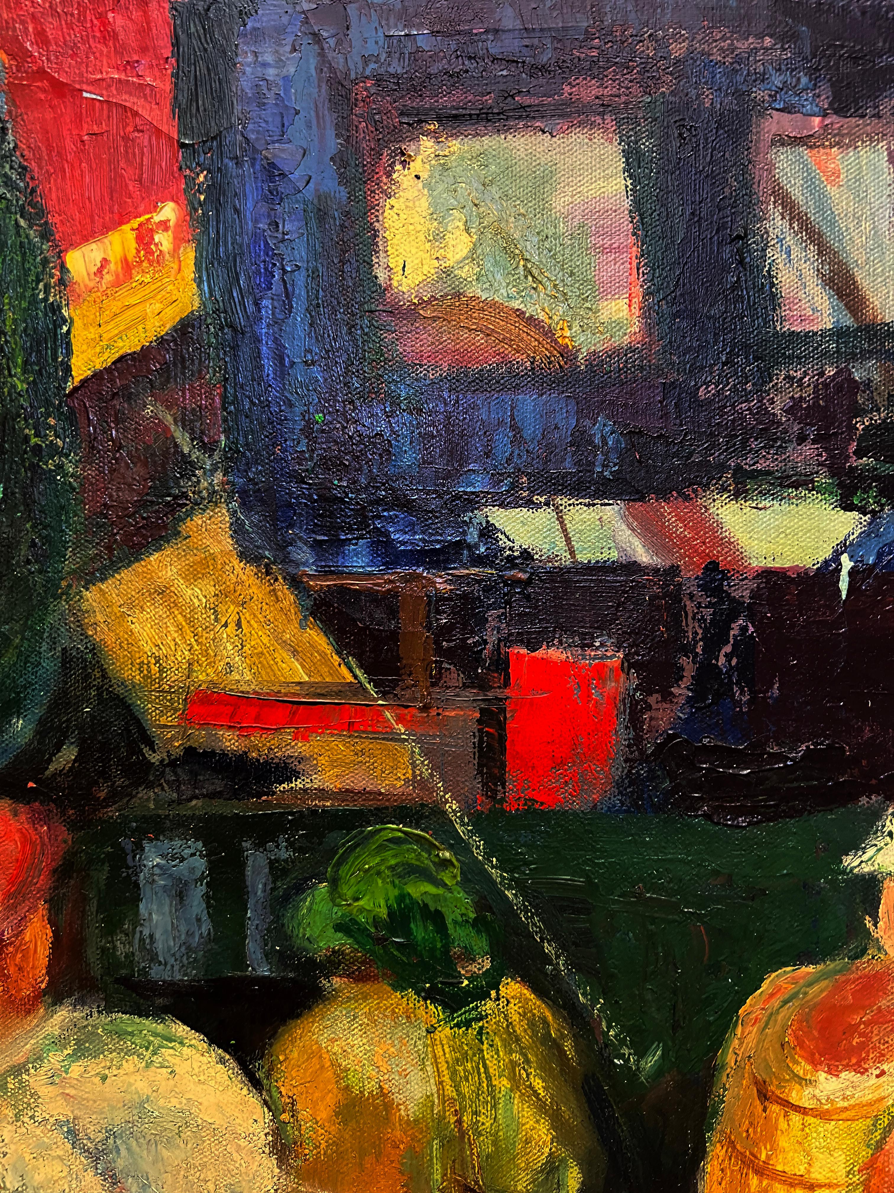 Années 1950 A&M WPA  Peinture impressionniste abstraite représentant des marins sur un bateau en vente 3