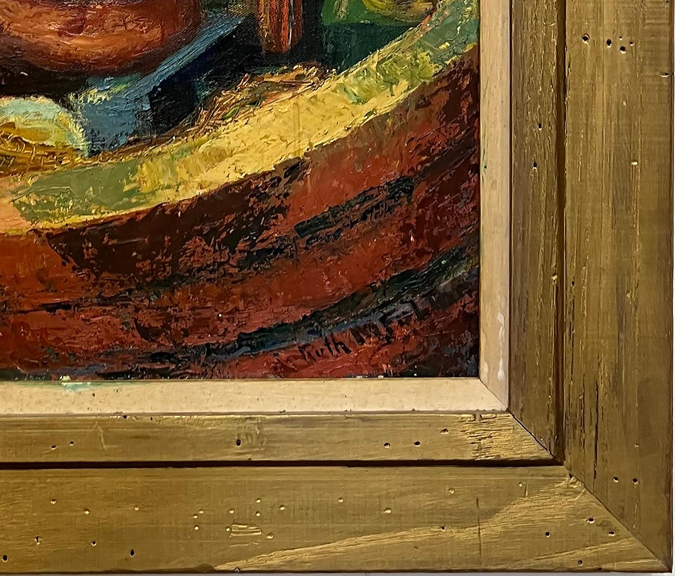 Années 1950 A&M WPA  Peinture impressionniste abstraite représentant des marins sur un bateau en vente 5
