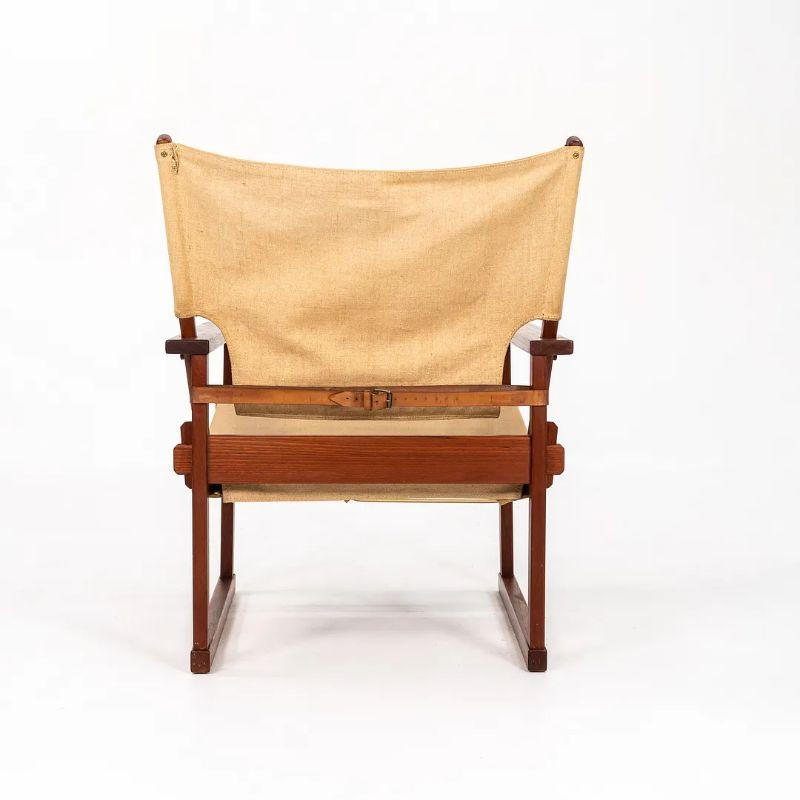 1950s Safari Lounge Chair & Ottoman in Canvas by Poul Hundevad For Sale 1