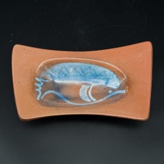 1950s Sail Fish Bowl by Herb Cohen Studio Pottery Dish Midcentury Atomic