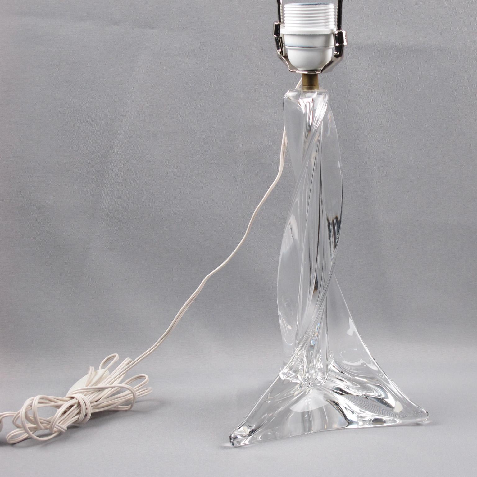 Mid-Century Modern 1950s Saint Louis France Crystal Table Lamp