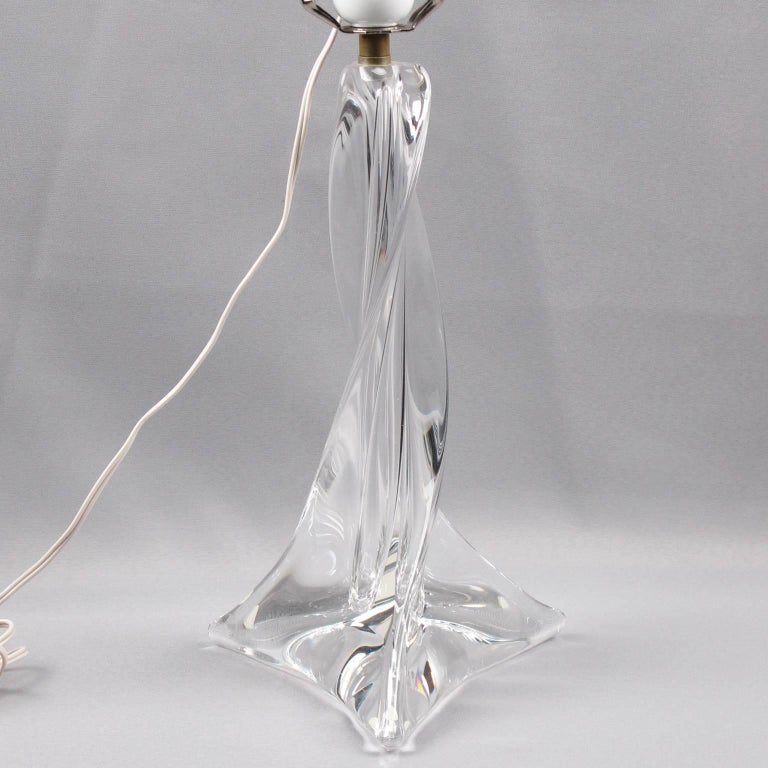 1950s Saint Louis France Crystal Table Lamp Swirl ...