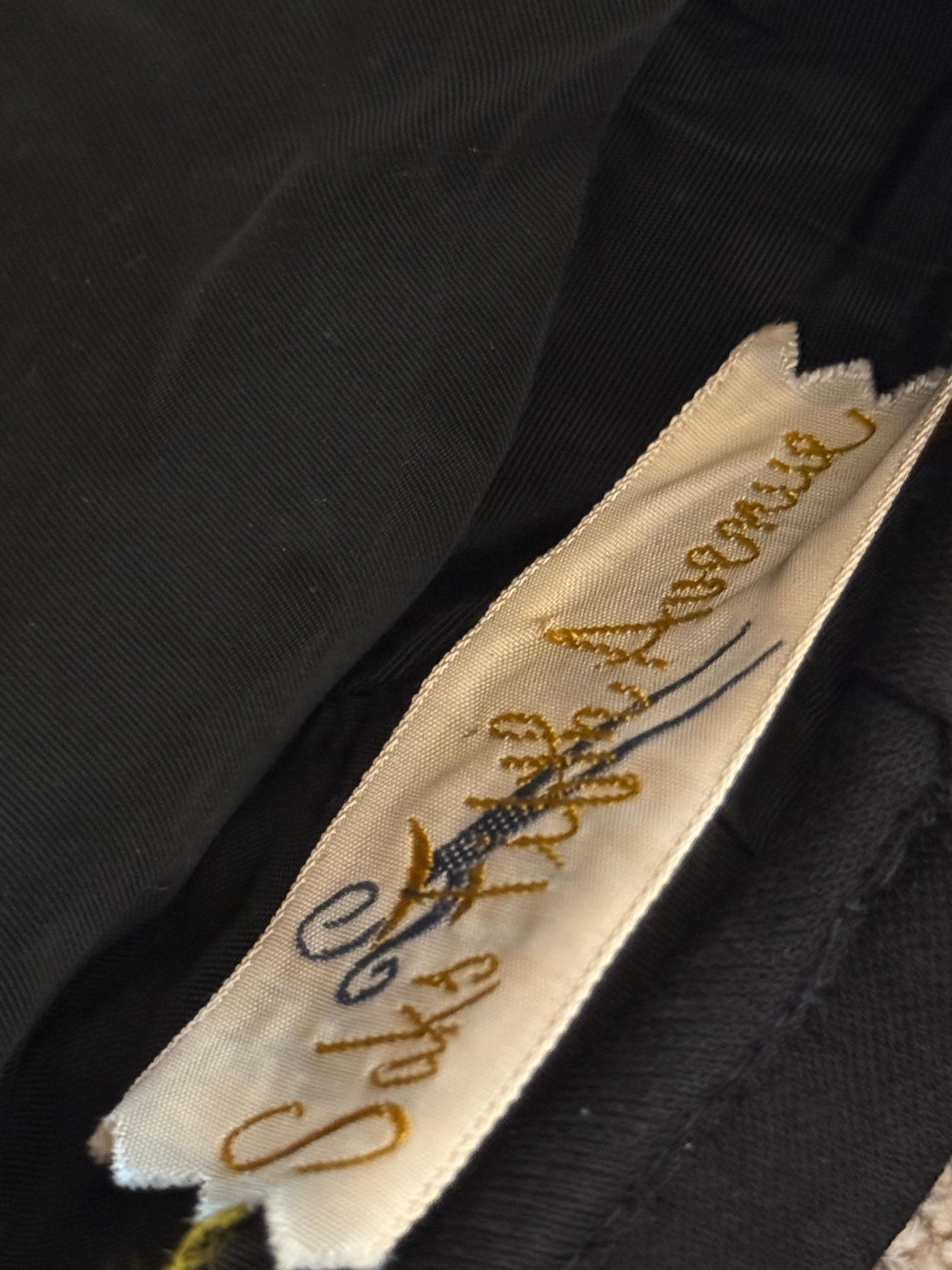 1950s Saks Fifth Avenue Black Silk Matte Jersey Draped and Knotted Turban For Sale 7
