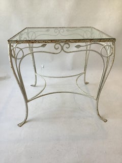 1950s Salterini Wrought Iron Small Outdoor Table