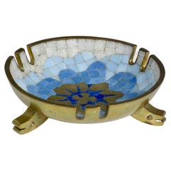 Cenicero de mosaico y latón de Salvador Teran de los años 50