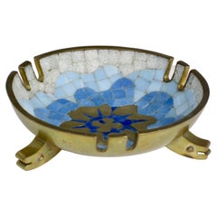 1950s Salvador Teran Mosaic and Brass Ashtray