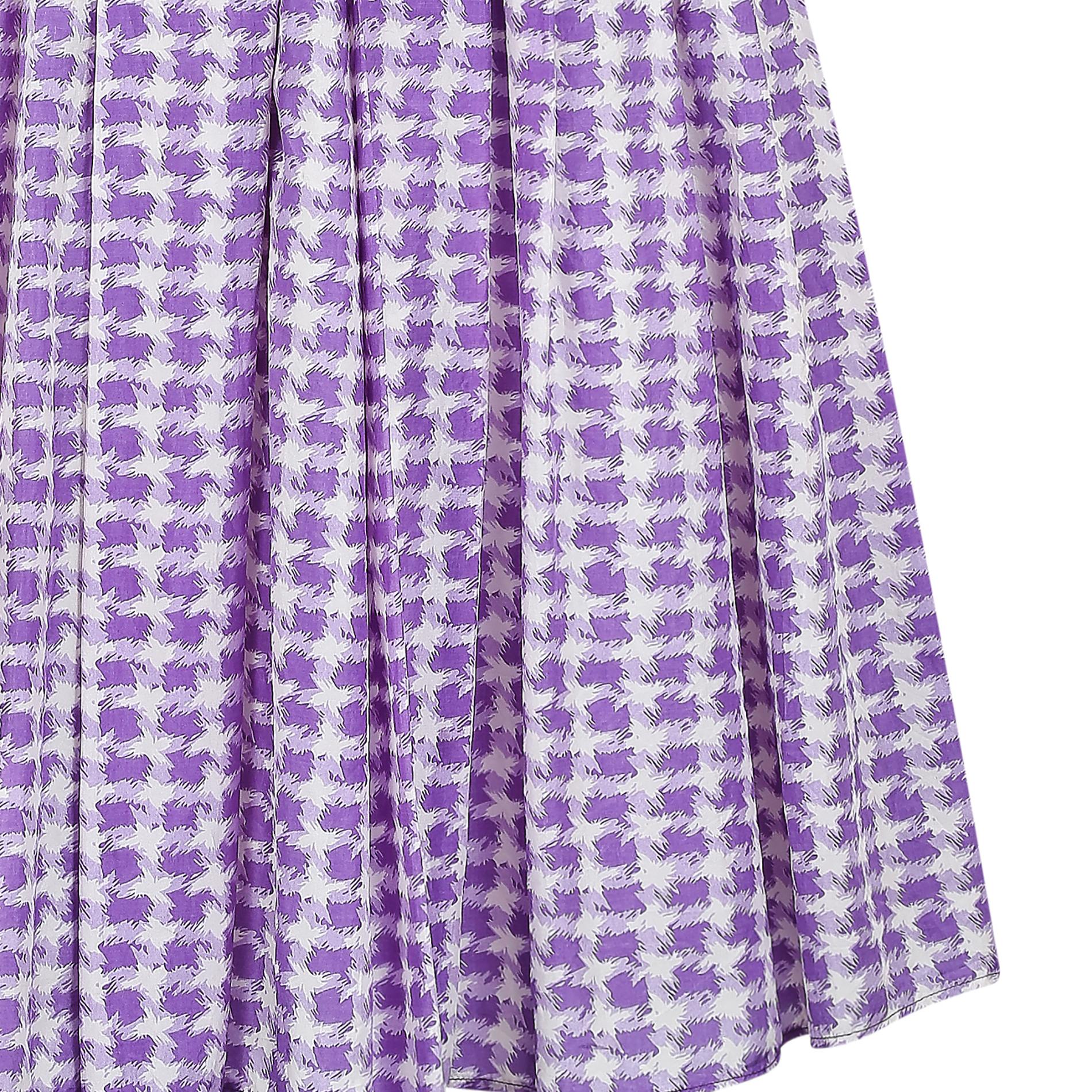 1950s Sambo Fashions Purple and White Silk Shirtwaister Dress For Sale 1