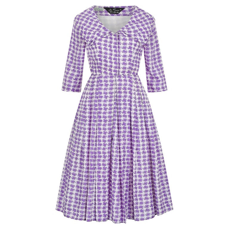 fitted lace wedding dress 1950s R&K Originals Purple Day Dress main image 1