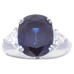 1950s Sapphire Diamond 18 Karat White Gold Ring