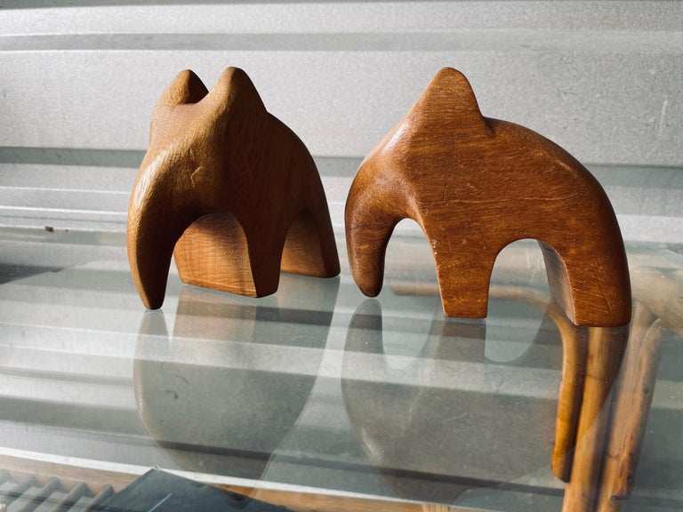 1950s Scandanavian Teak Elephant Sculpture Danish Modern For Sale 1