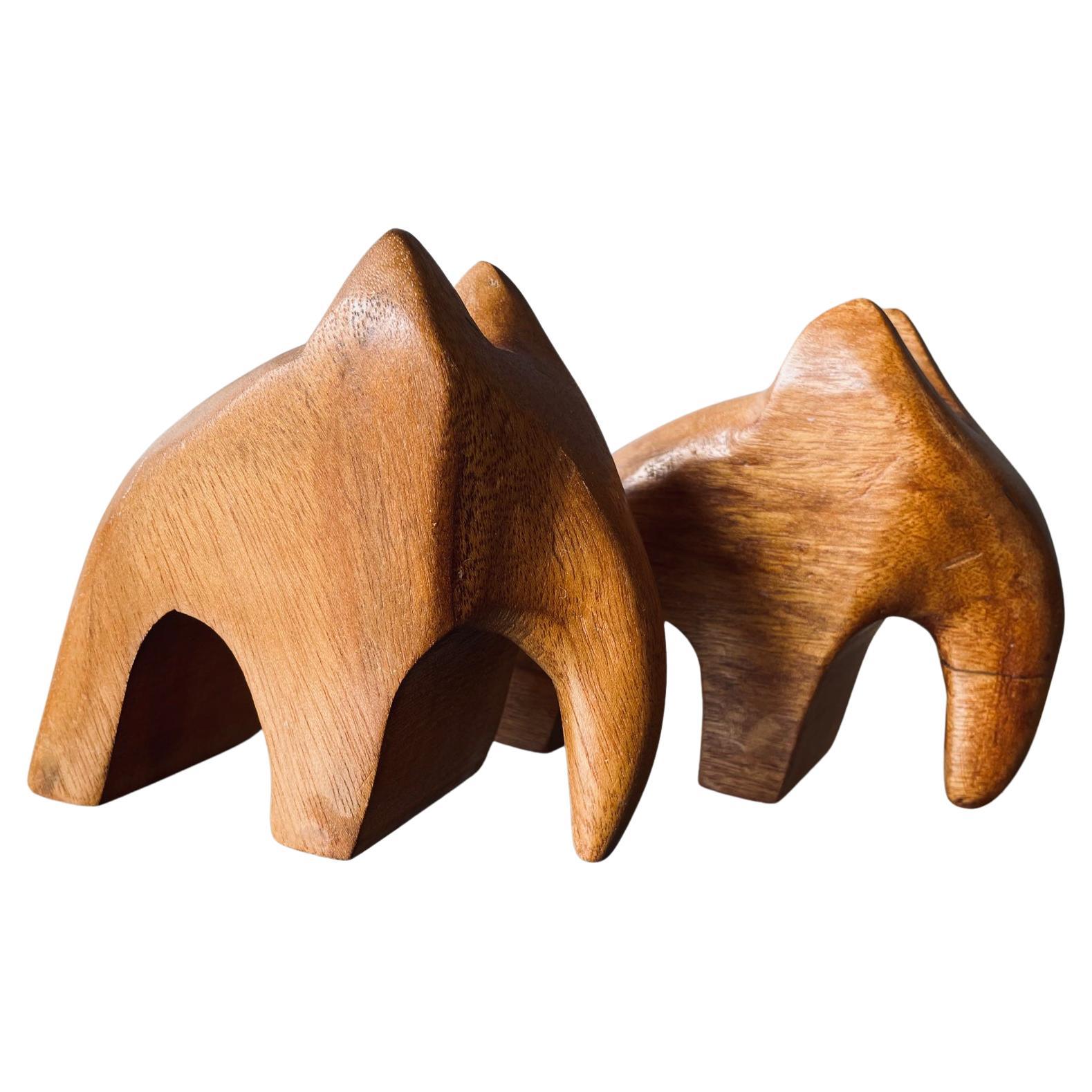 1950s Scandanavian Teak Elephant Sculpture Danish Modern