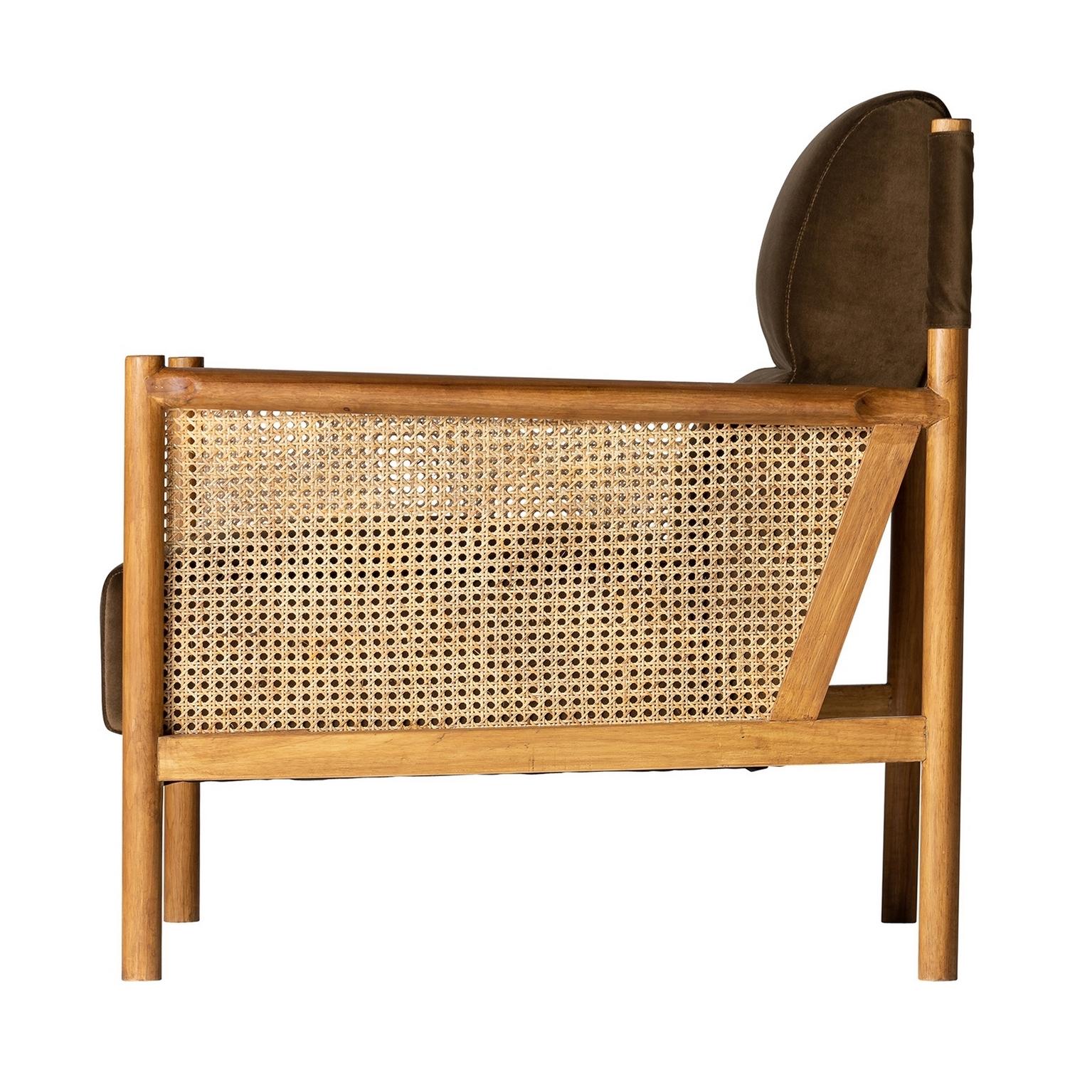Sessel aus Rohrweide und Holz im skandinavischen und dänischen Stil der 1950er Jahre (Unbekannt) im Angebot