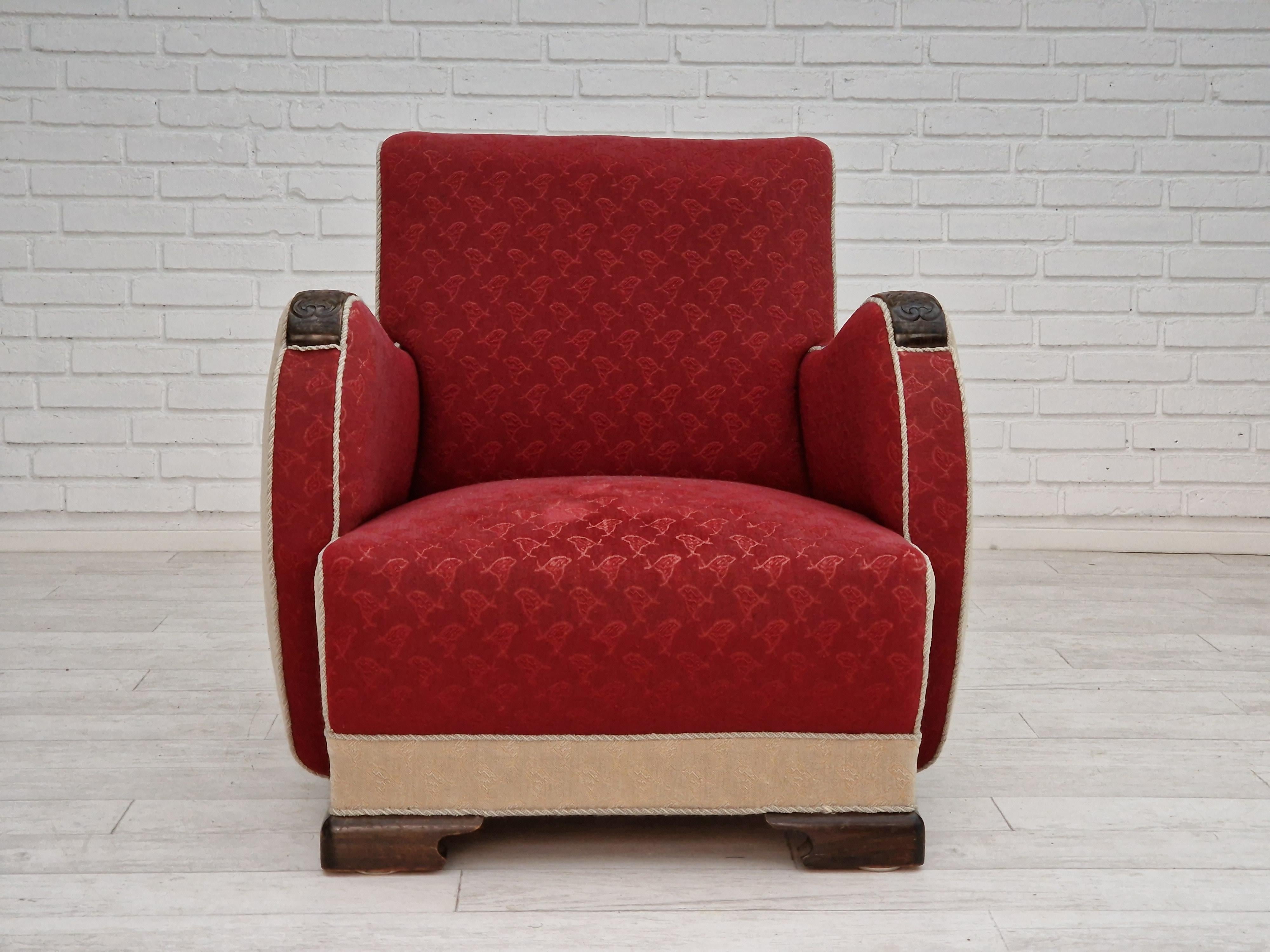 1950s, Scandinavian Art Deco Chairs, Original Condition For Sale 4