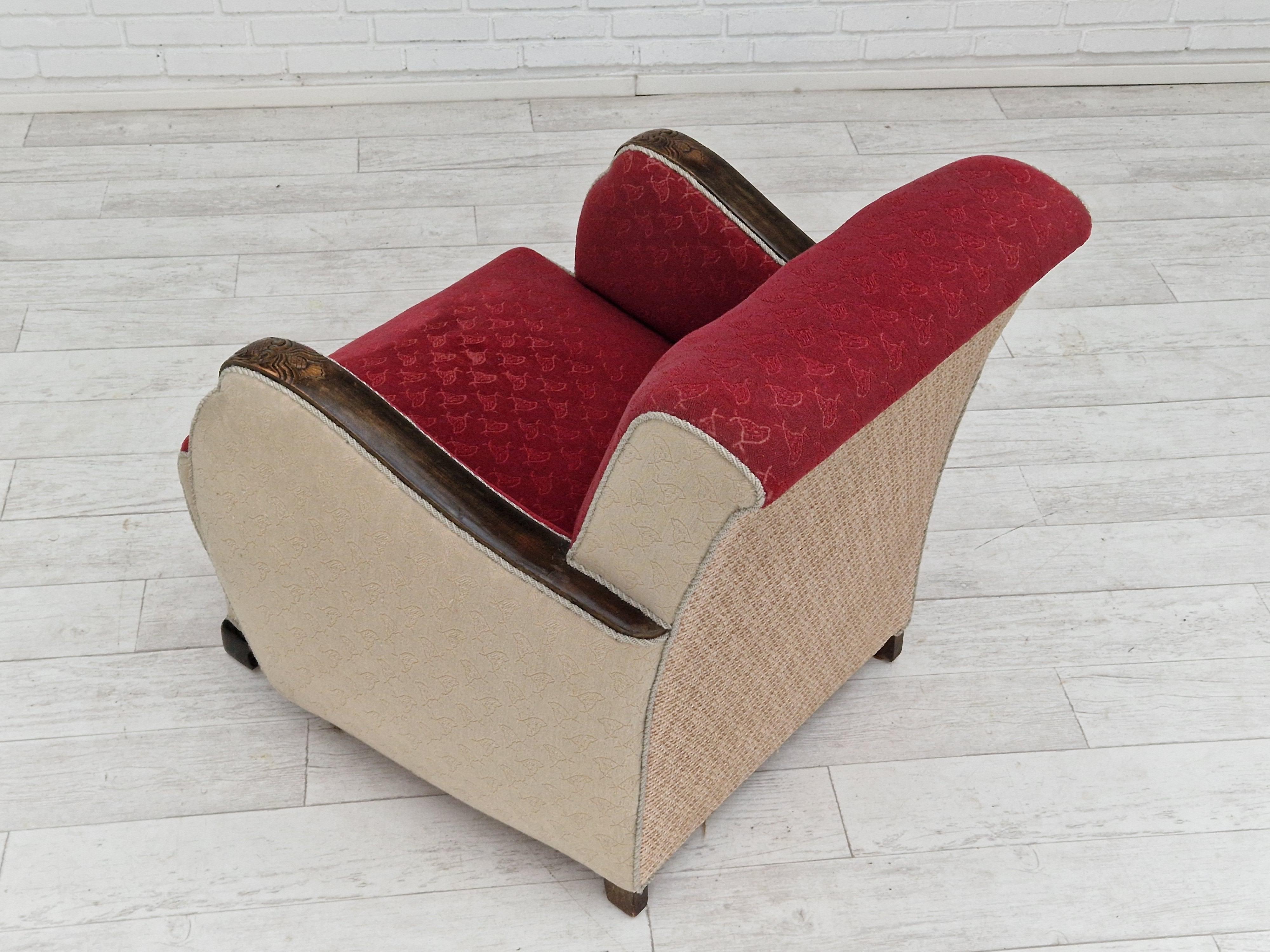 1950s, Scandinavian Art Deco Chairs, Original Condition For Sale 11