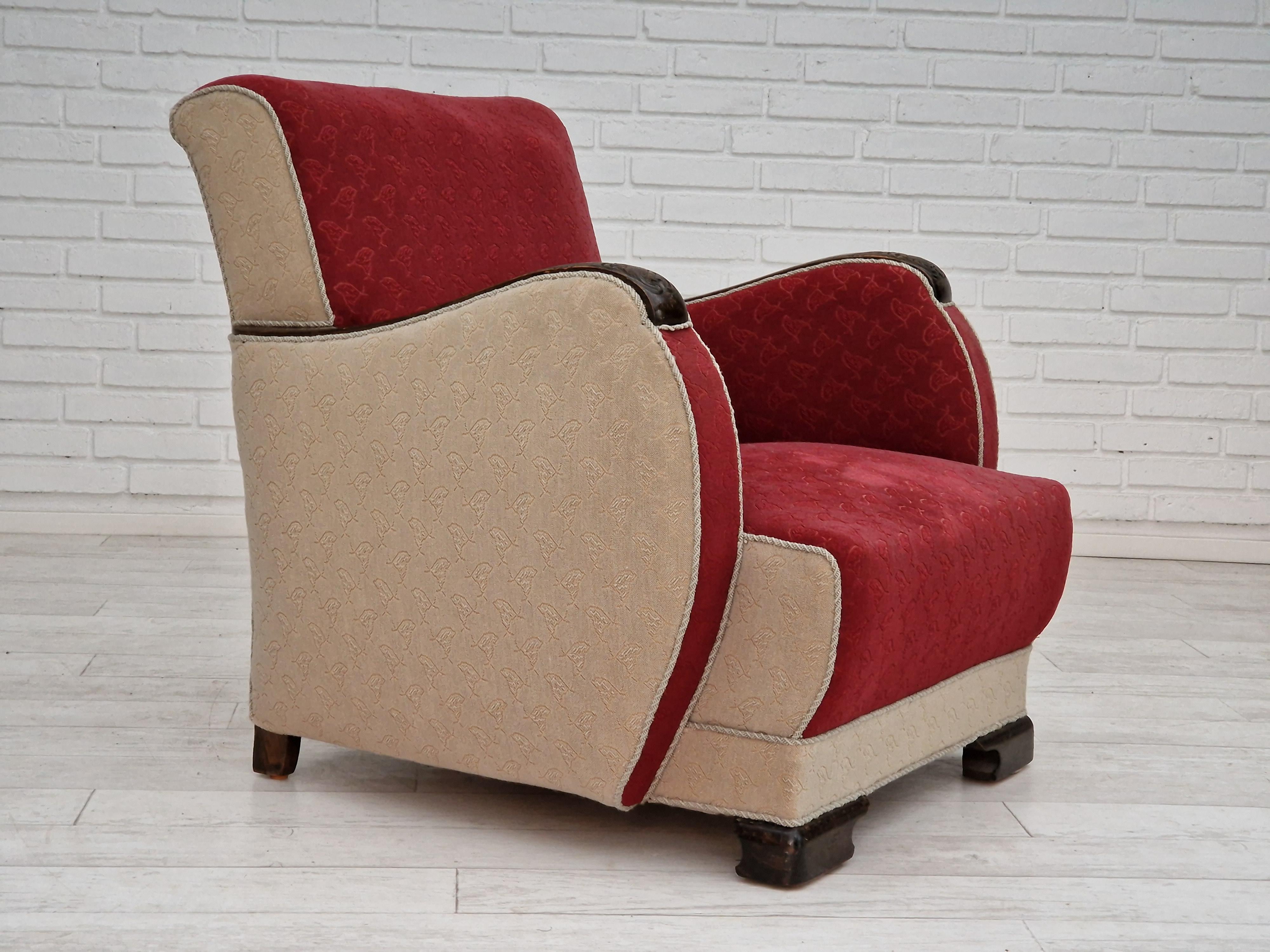 1950s, Scandinavian Art Deco Chairs, Original Condition In Good Condition For Sale In Tarm, 82