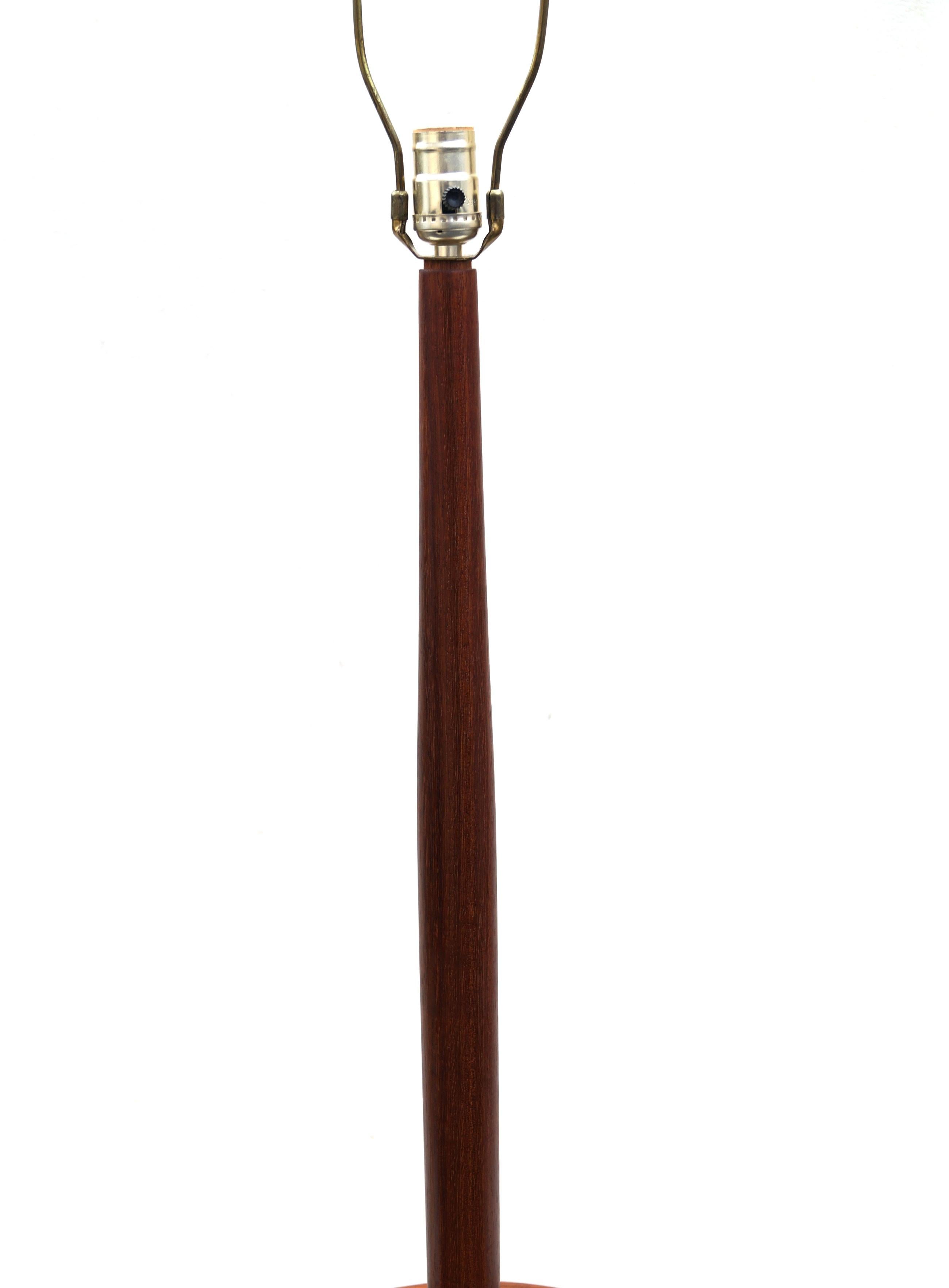 Mid-20th Century 1950's Scandinavian Danish Modern Teak Floor Reading Lamp with Side End Table