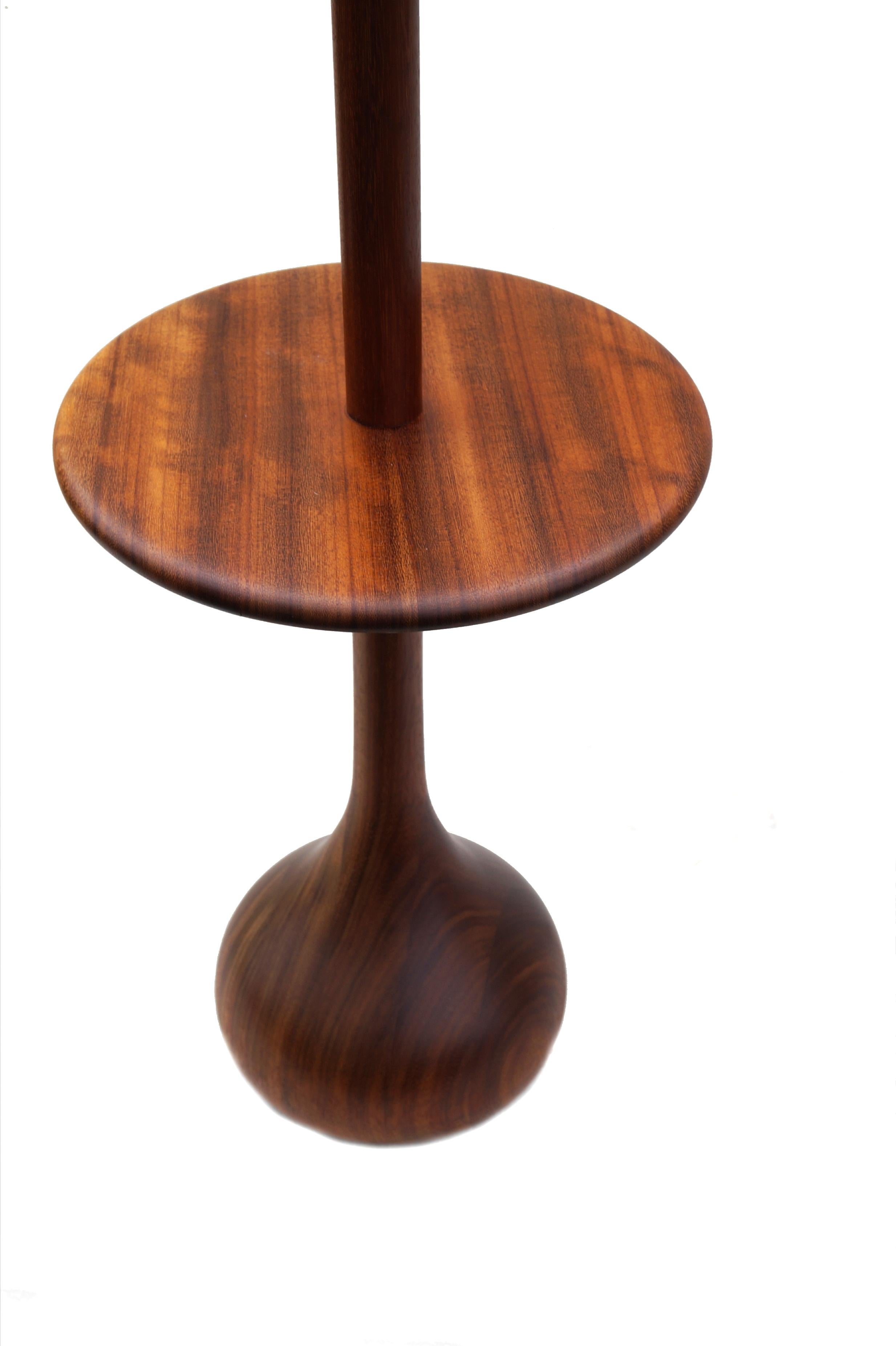 1950's Scandinavian Danish Modern Teak Floor Reading Lamp with Side End Table 3