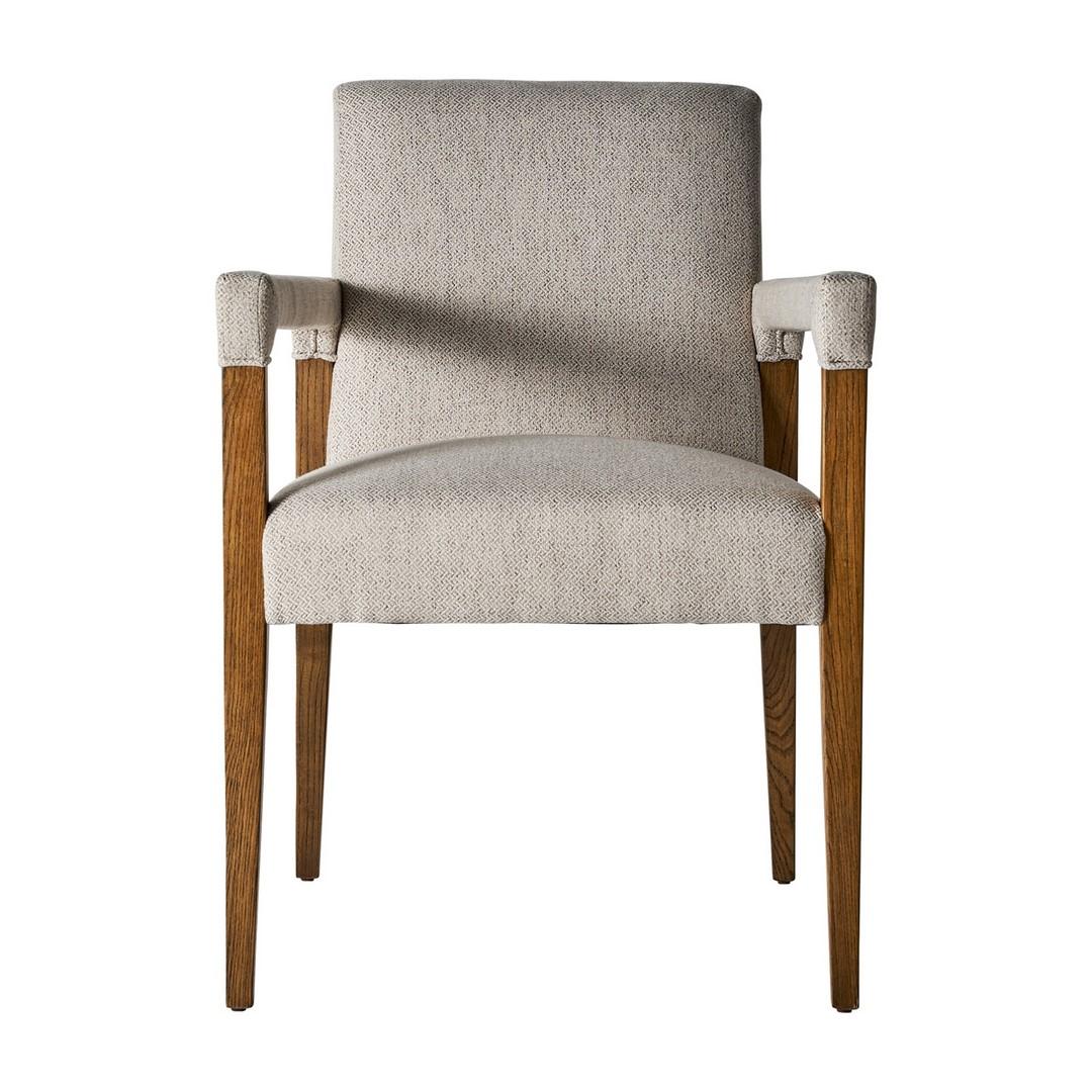 1950s Scandinavian Design Style Wood and Beige Fabric Chair For Sale 2