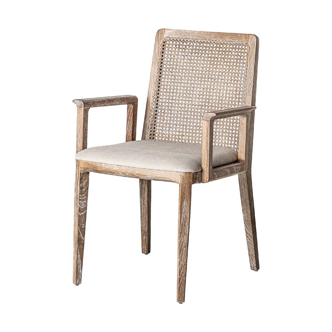 1950s Scandinavian Design Style Wood and Cane with Beige Fabric Chair In New Condition For Sale In Tourcoing, FR