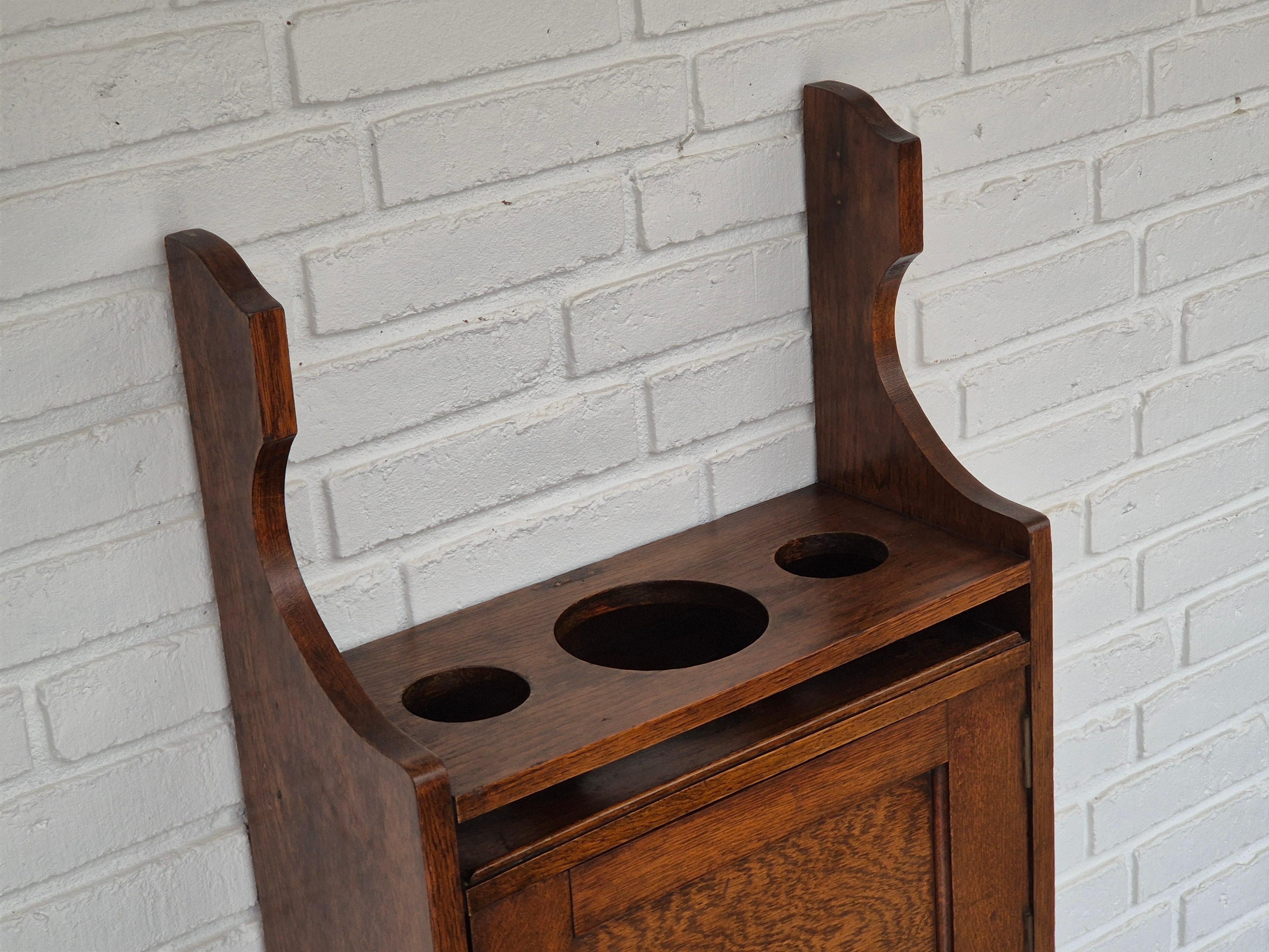 1950s, Scandinavian design, wall cabinet, original good condition, oak wood. For Sale 5