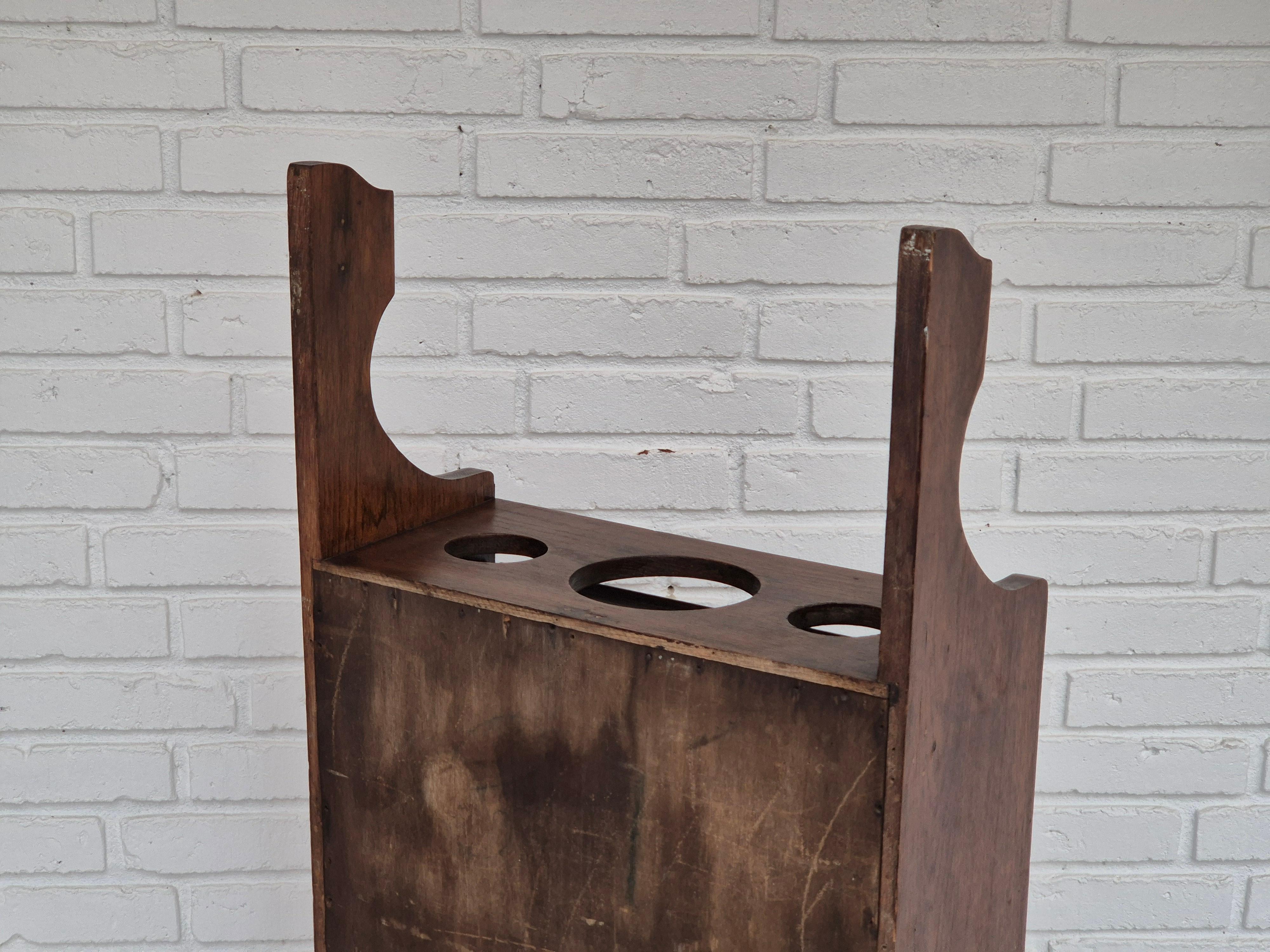 1950s, Scandinavian design, wall cabinet, original good condition, oak wood. For Sale 6