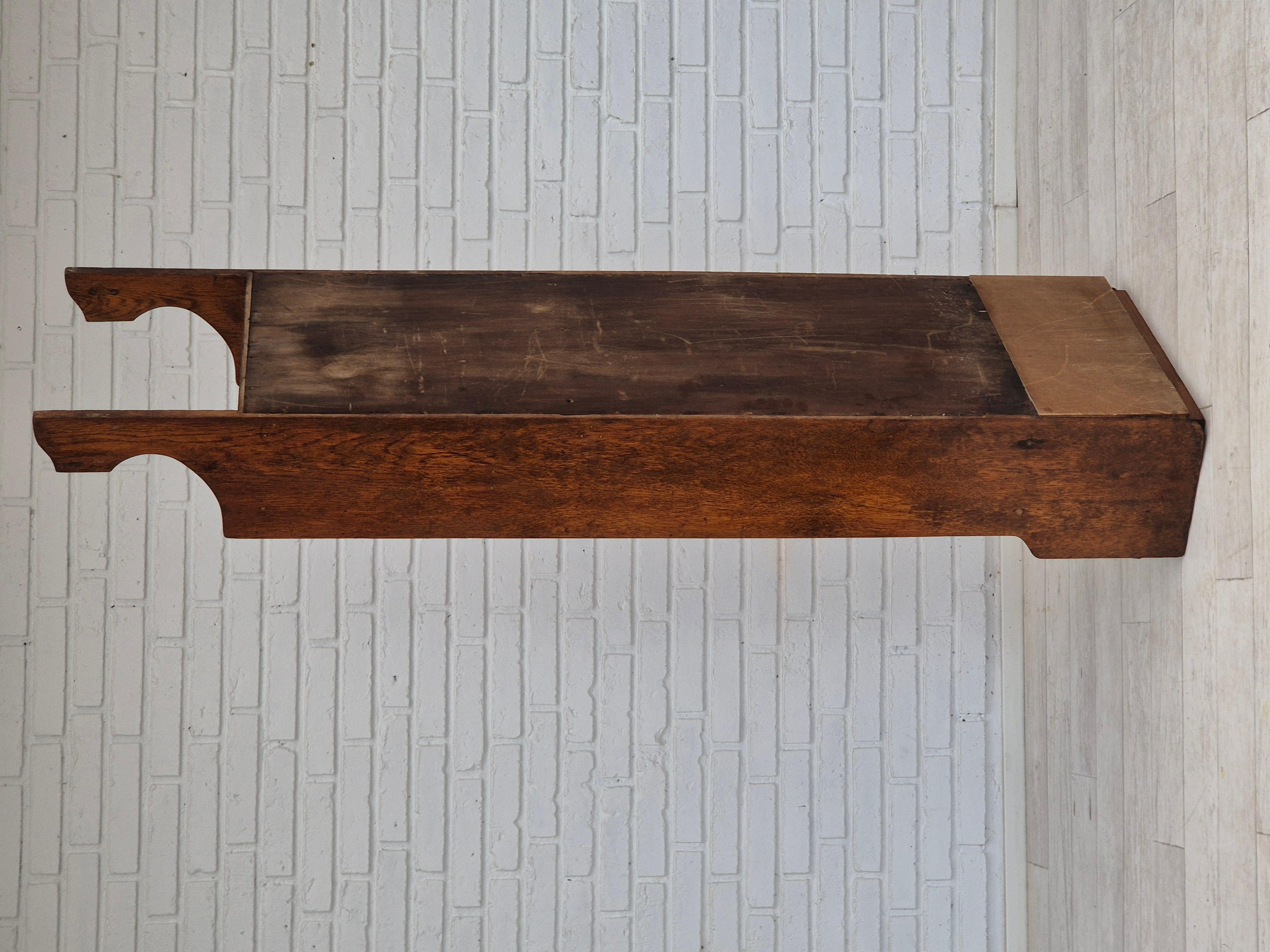 1950s, Scandinavian design, wall cabinet, original good condition, oak wood. For Sale 8