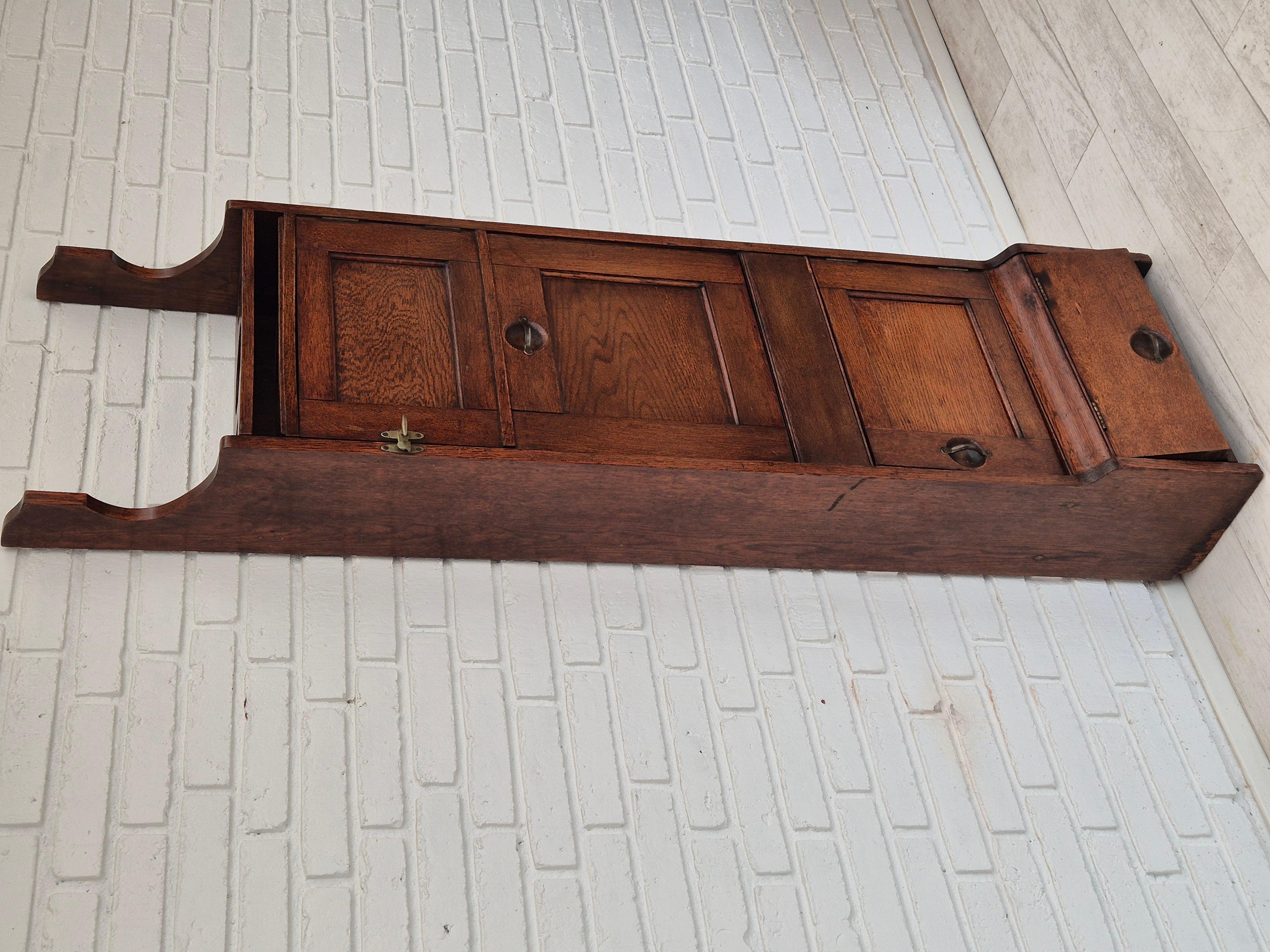 Scandinavian Modern 1950s, Scandinavian design, wall cabinet, original good condition, oak wood. For Sale