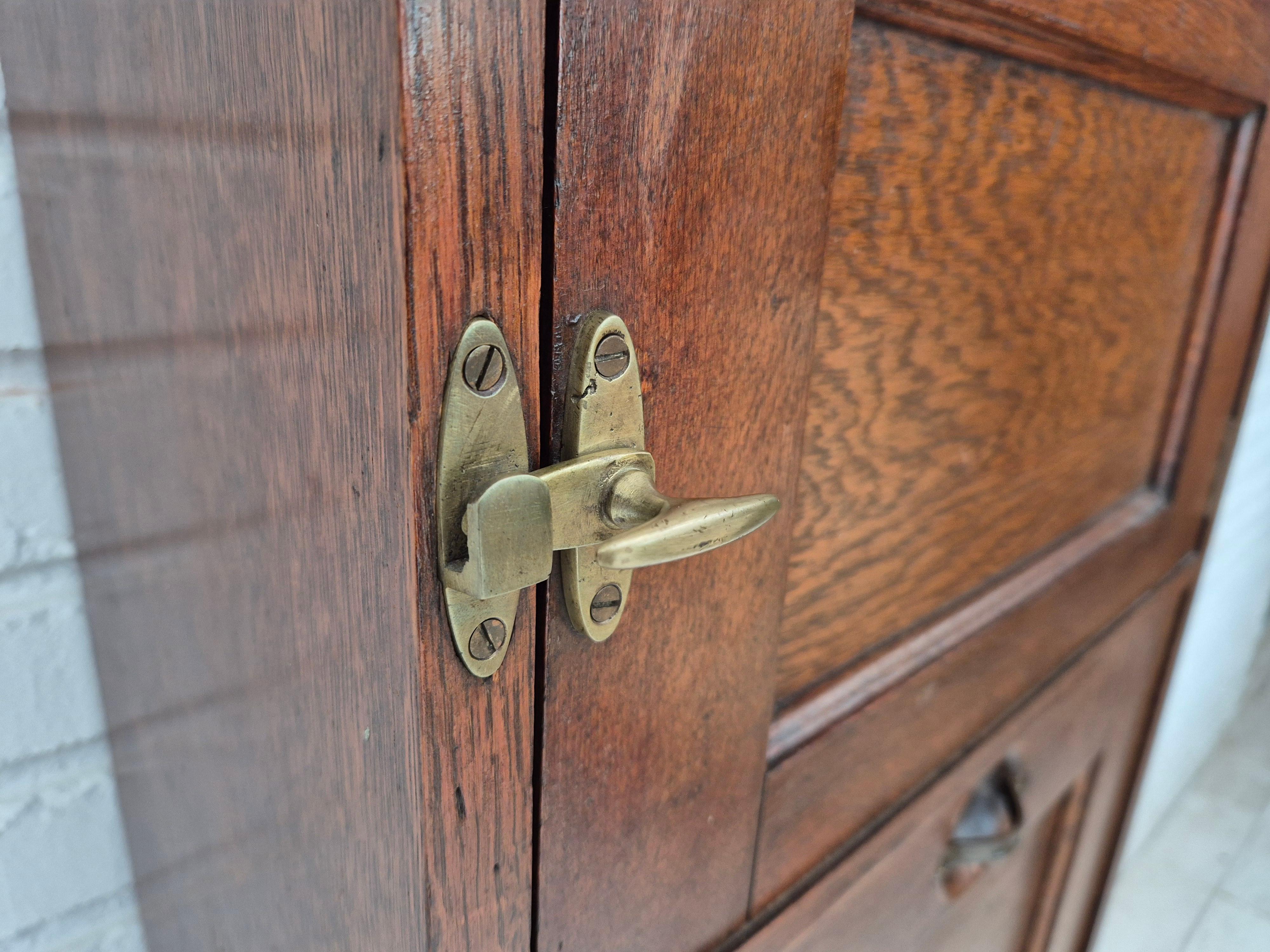 Mid-20th Century 1950s, Scandinavian design, wall cabinet, original good condition, oak wood. For Sale