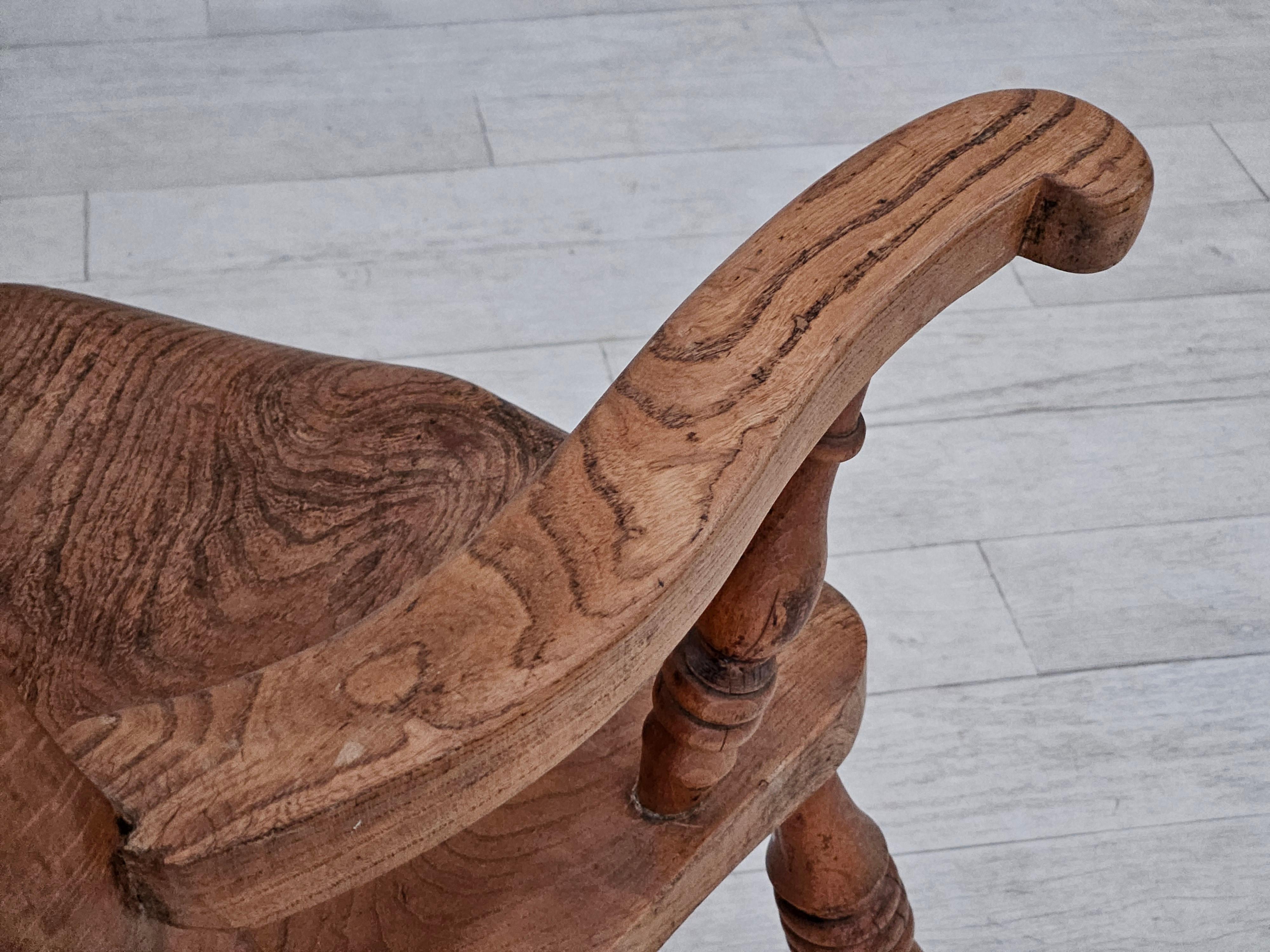 1950s, Scandinavian design, wood armchair, ash wood, oak wood. en vente 3