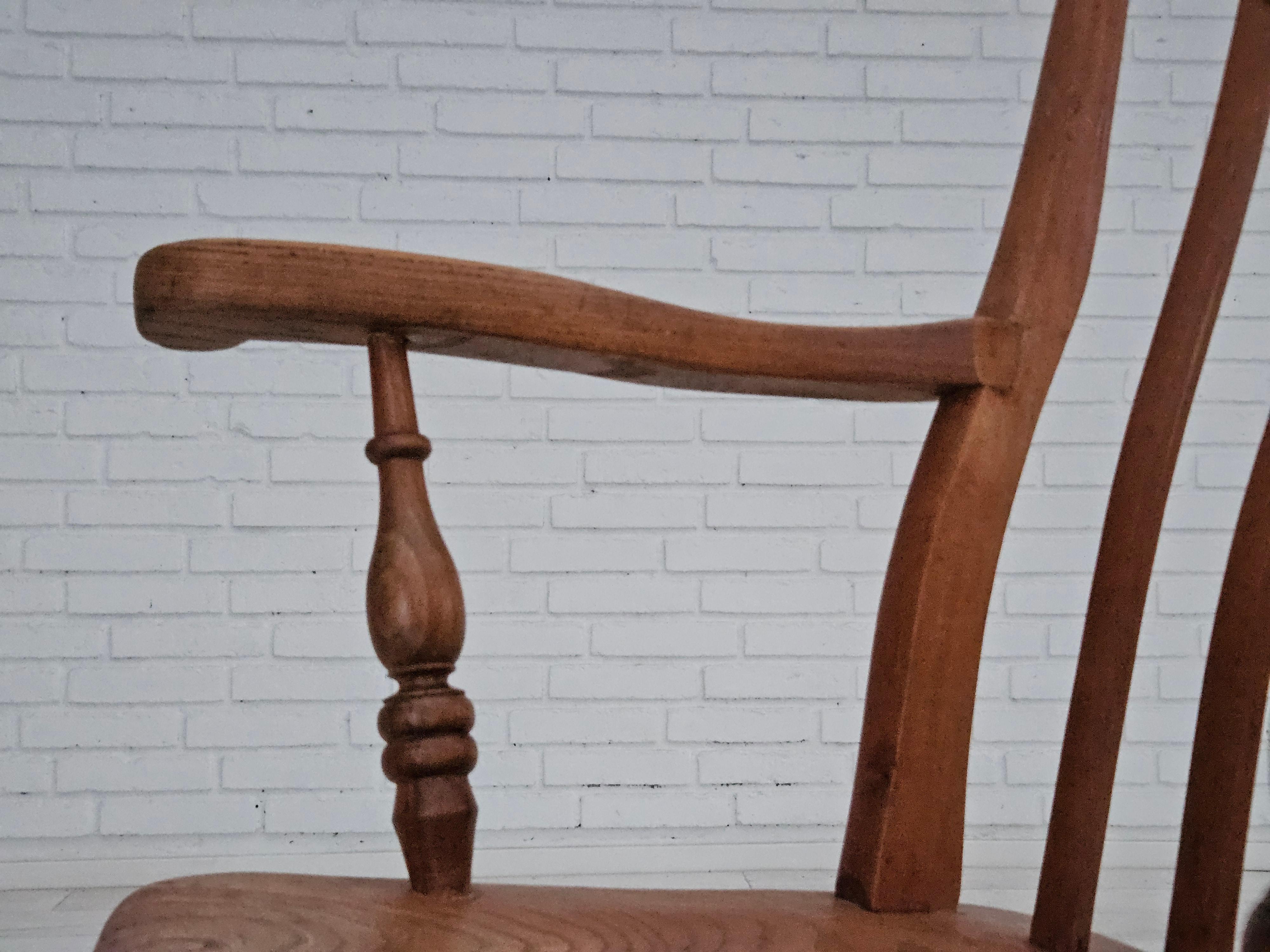 1950s, Scandinavian design, wood armchair, ash wood, oak wood. en vente 9