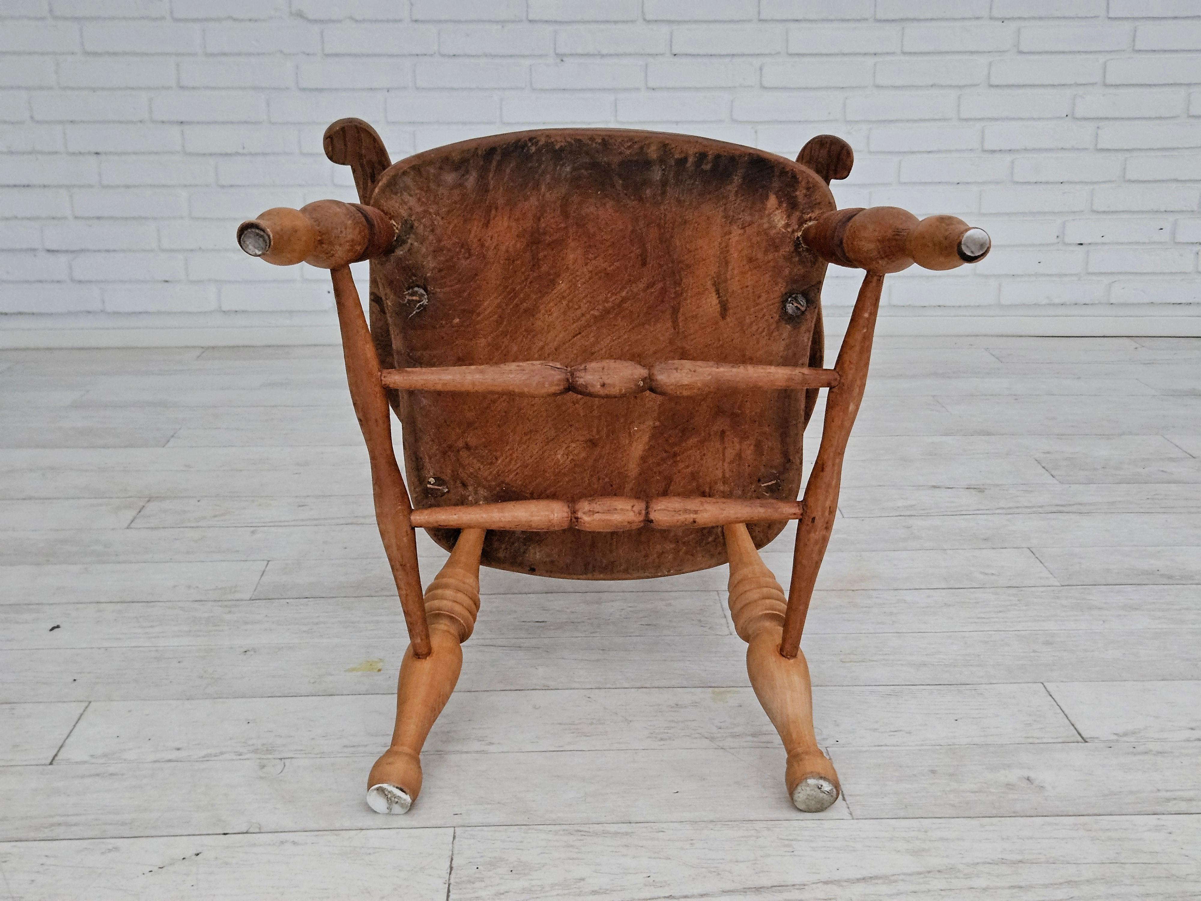 1950s, Scandinavian design, wood armchair, ash wood, oak wood. en vente 10
