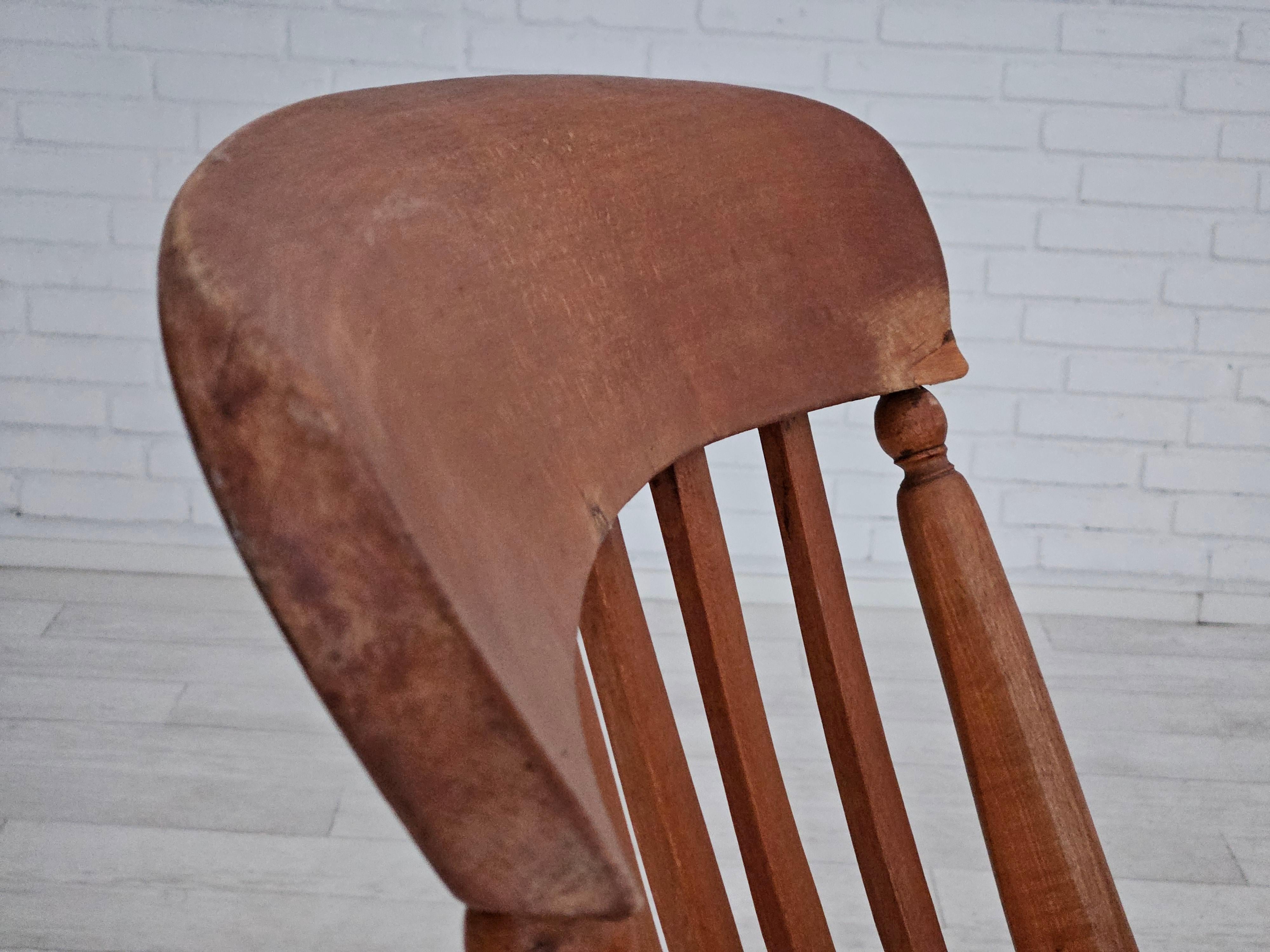 1950s, Scandinavian design, wood armchair, ash wood, oak wood. In Good Condition For Sale In Tarm, 82