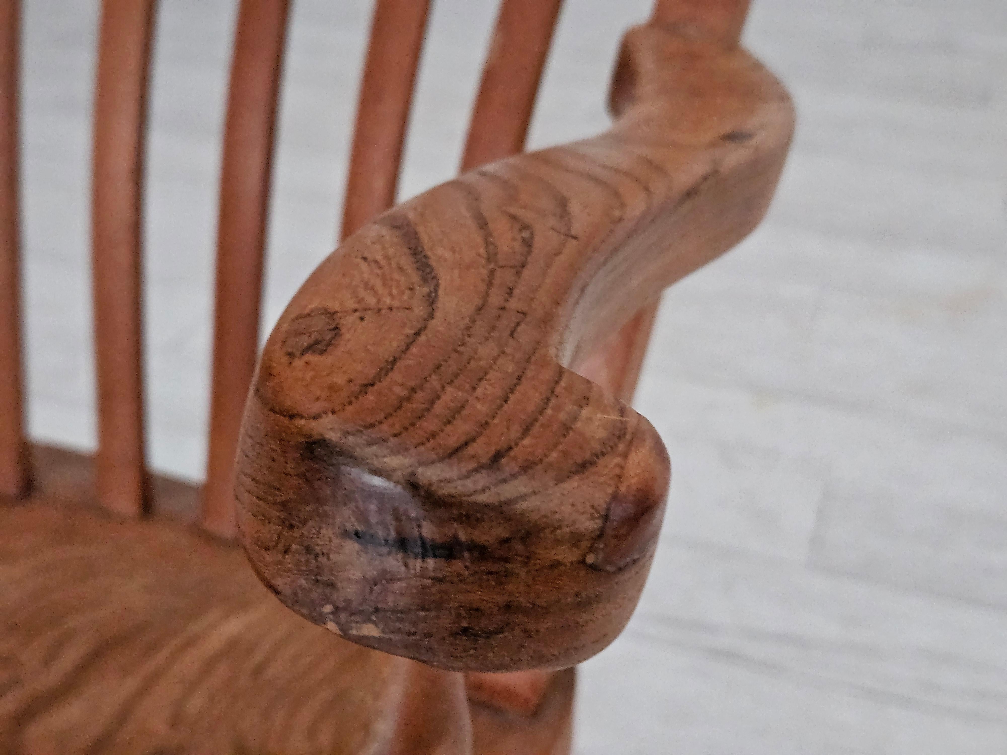 1950s, Scandinavian design, wood armchair, ash wood, oak wood. en vente 1