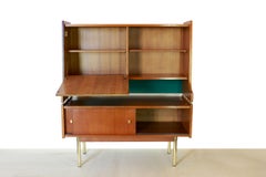 Vintage Sideboard in Solid Teak and Brass Feet, Scandinavia, 1950s