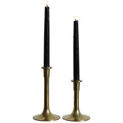 1950s Scandinavian Mid-Century Modern Brass Candleholders