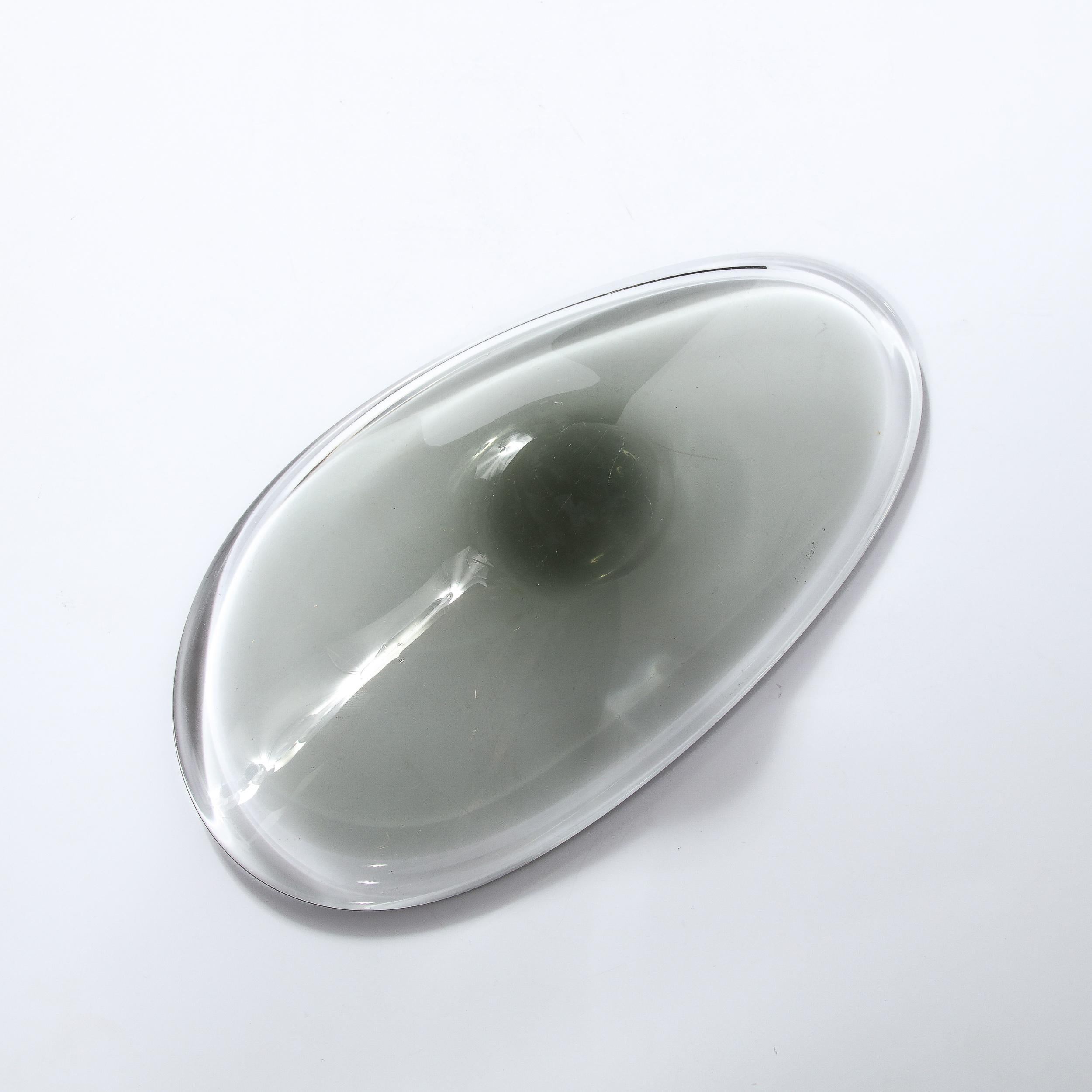 1950s Scandinavian Mid-Century Modern Smoked Holmegaard Art Glass Bowl 6