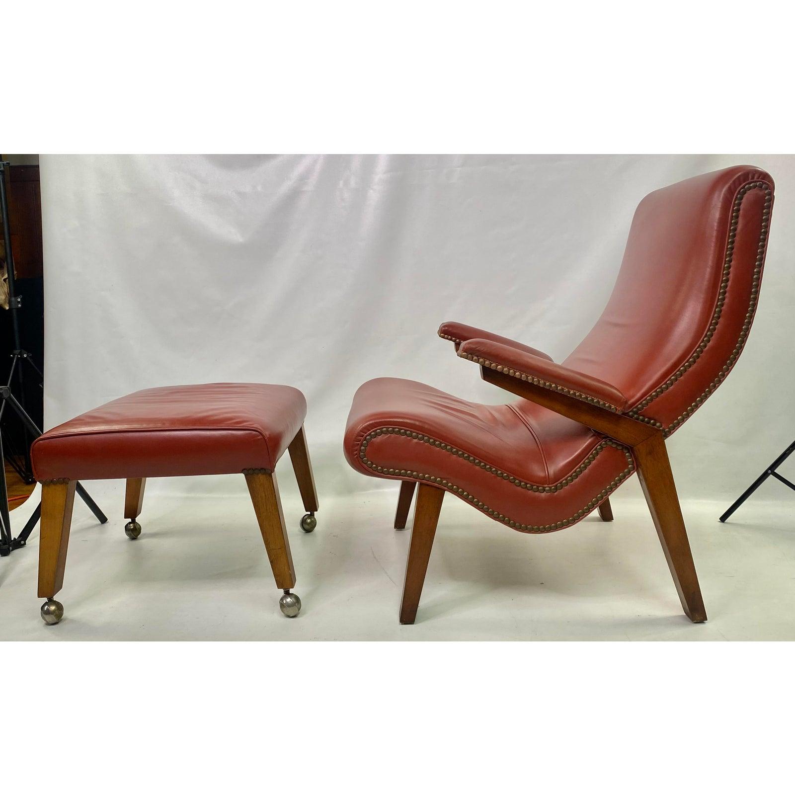 1950s Scandinavian Modern Lounge Chair with Ottoman 4