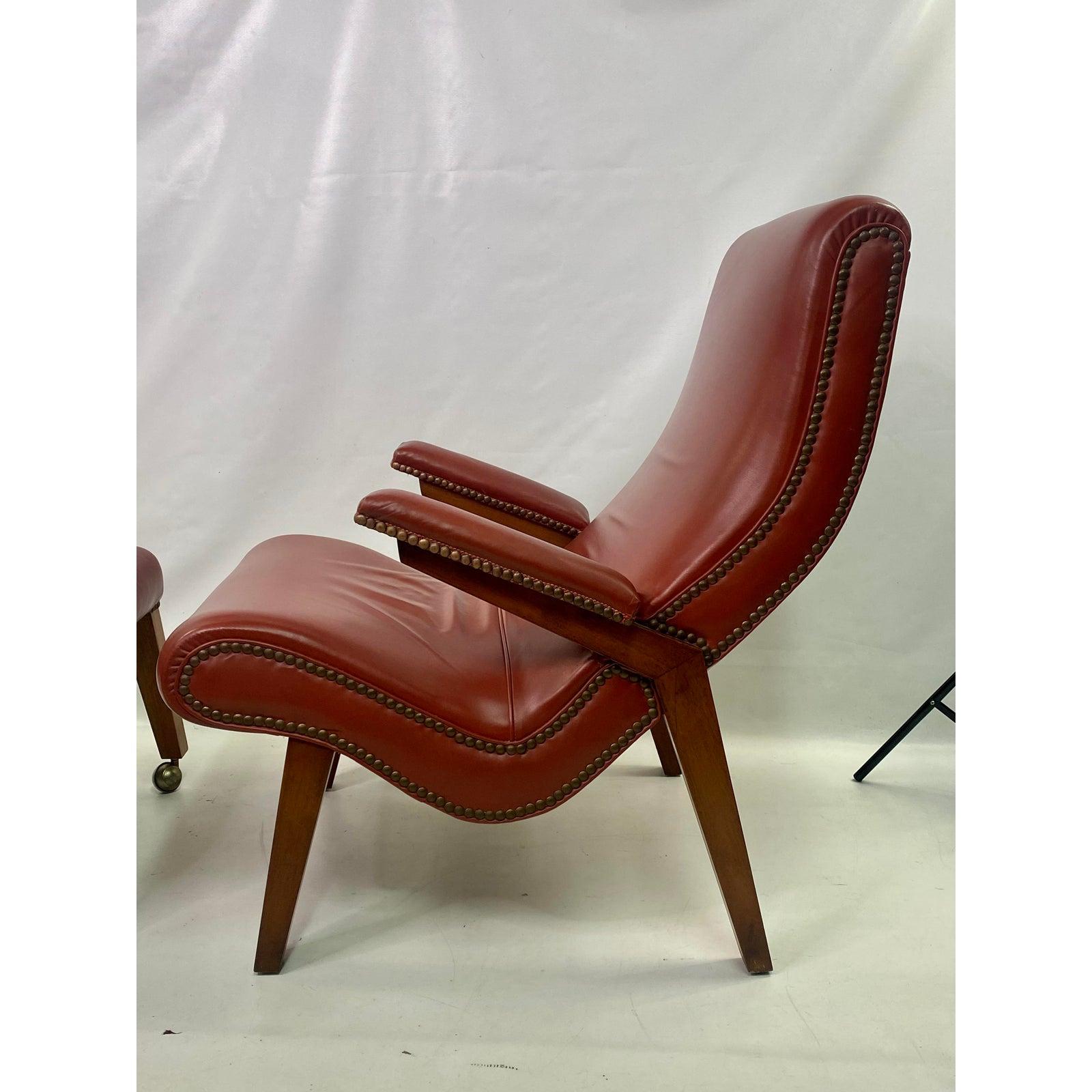 1950s Scandinavian Modern lounge chair with ottoman

Ottoman measures:
24” W. 20” D 17” H.