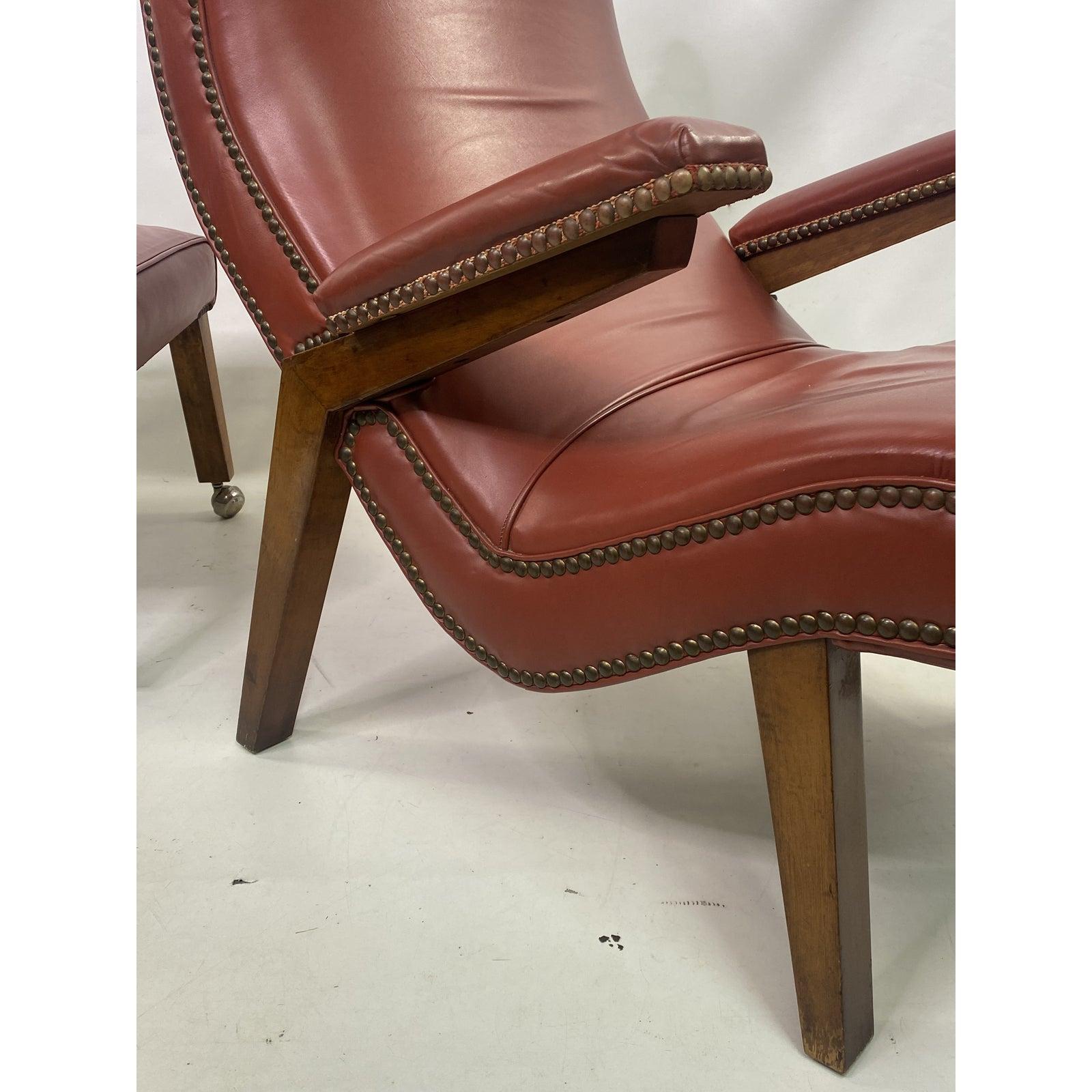 1950s Scandinavian Modern Lounge Chair with Ottoman In Good Condition In Esperance, NY