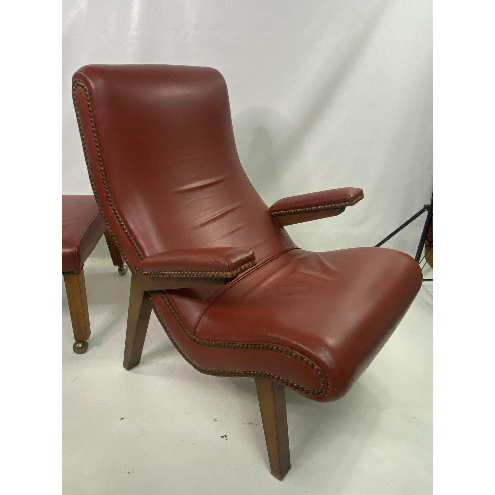 Mid-20th Century 1950s Scandinavian Modern Lounge Chair with Ottoman