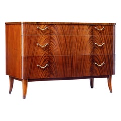 1950s Scandinavian Modern Mahogany Serpentine Chest of Drawers