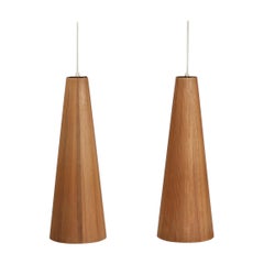 1950s Scandinavian Modern Oregon Pine Pendants by Jørgen Wolff, Denmark