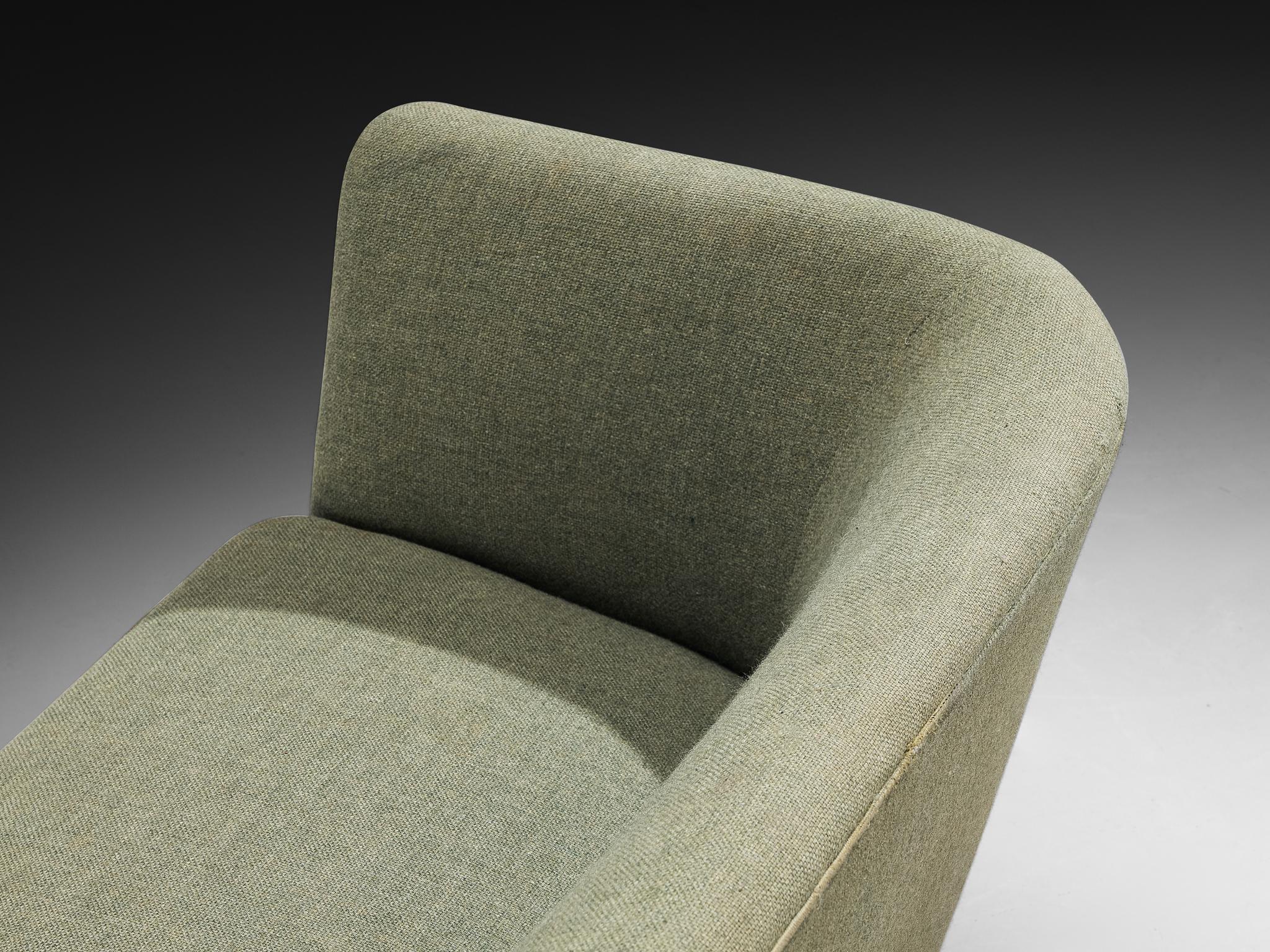1950s Scandinavian Modern Sofa in Muted Green Wool For Sale 3