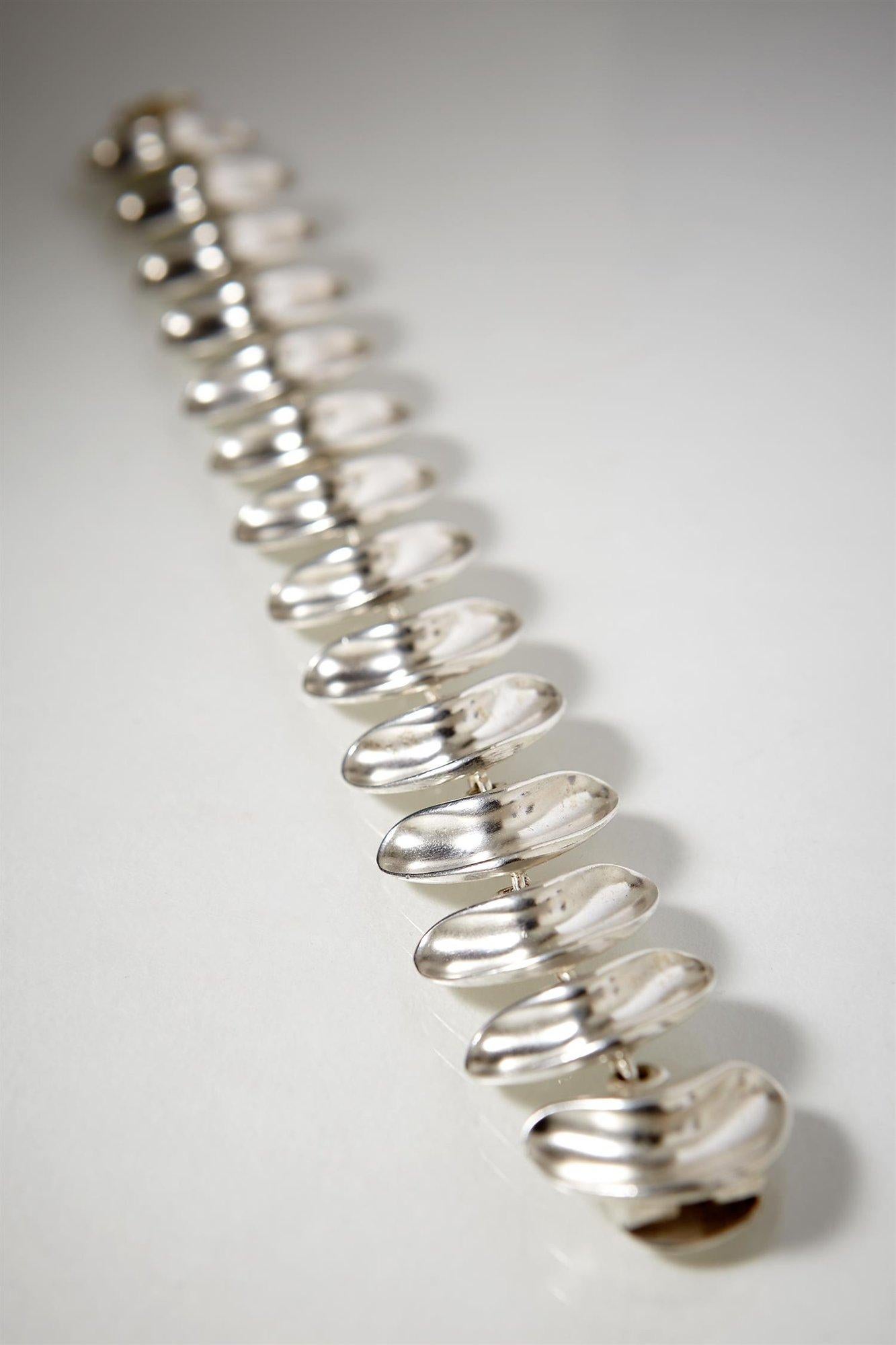 1950s Scandinavian Modern Sterling Bracelet Designed by A. Michelsen, Denmark In Excellent Condition For Sale In Stockholm, SE