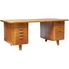 1950s Scandinavian Oak Desk by Gunnar Ericsson for Atvidaberg