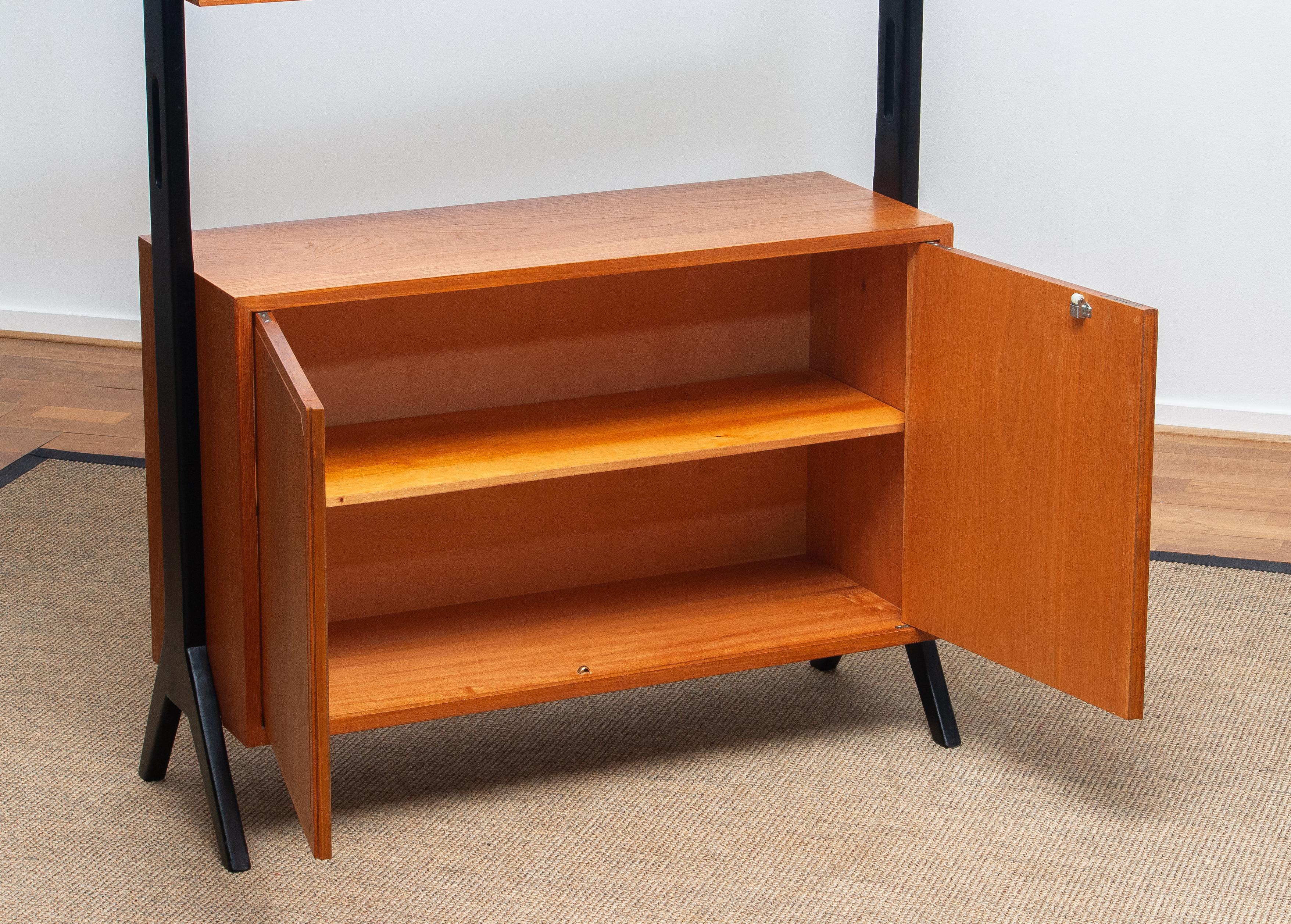 Veneer 1950s, Scandinavian Shelf’s / Bookcase / Room Divider in Teak, Made in Sweden