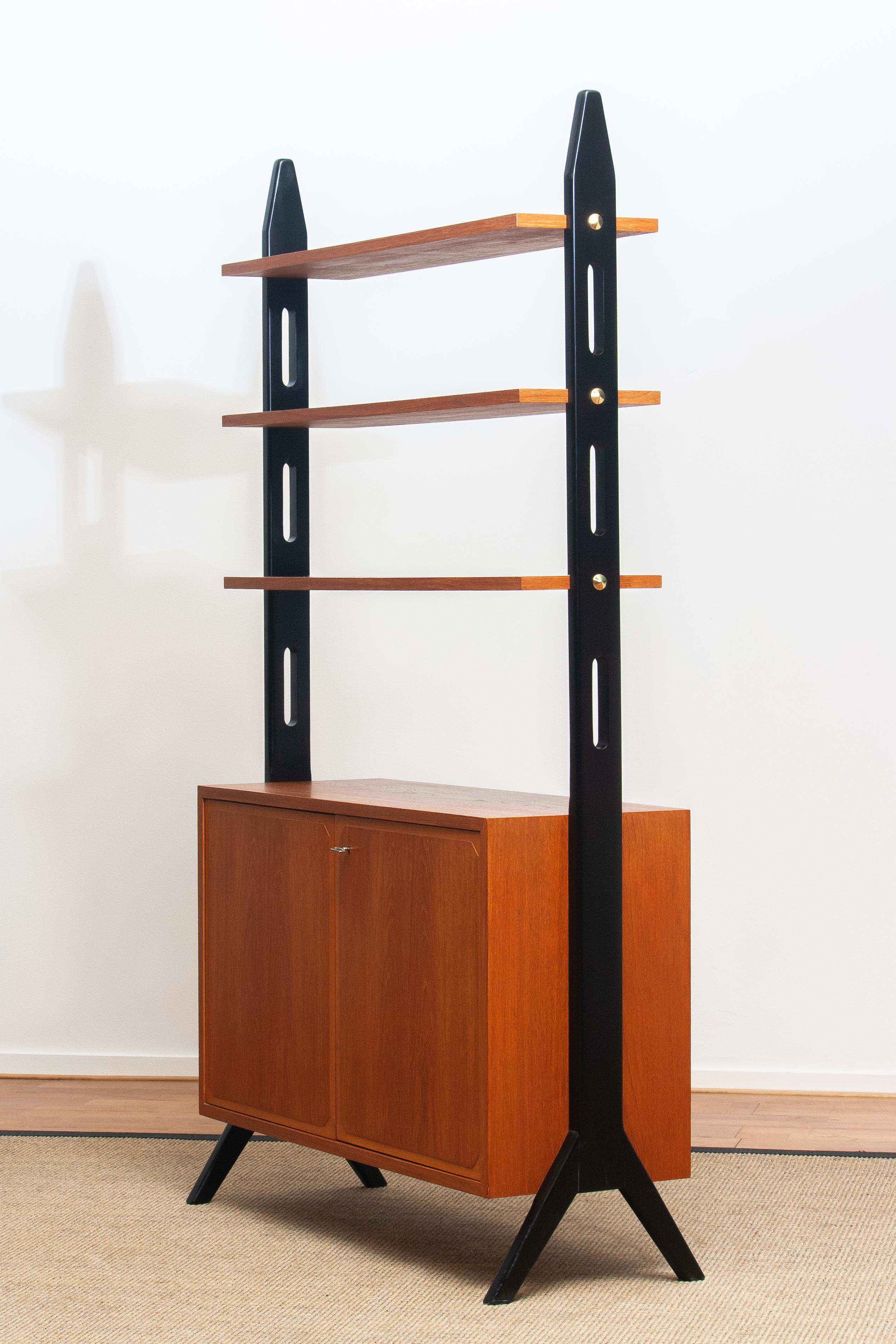 1950s, Scandinavian Shelfs / Bookcase / Room Divider in Teak Made in Sweden 1